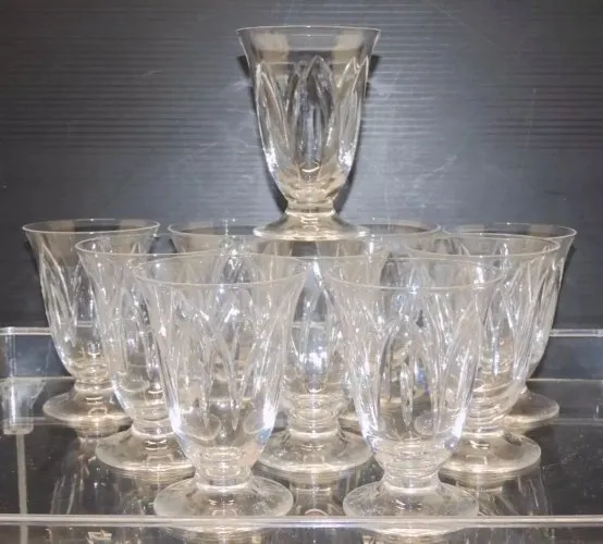 -10 VERRES CRISTAL DAUM CIRCA 1960 COLLECTION VITRINE déco TABLE D