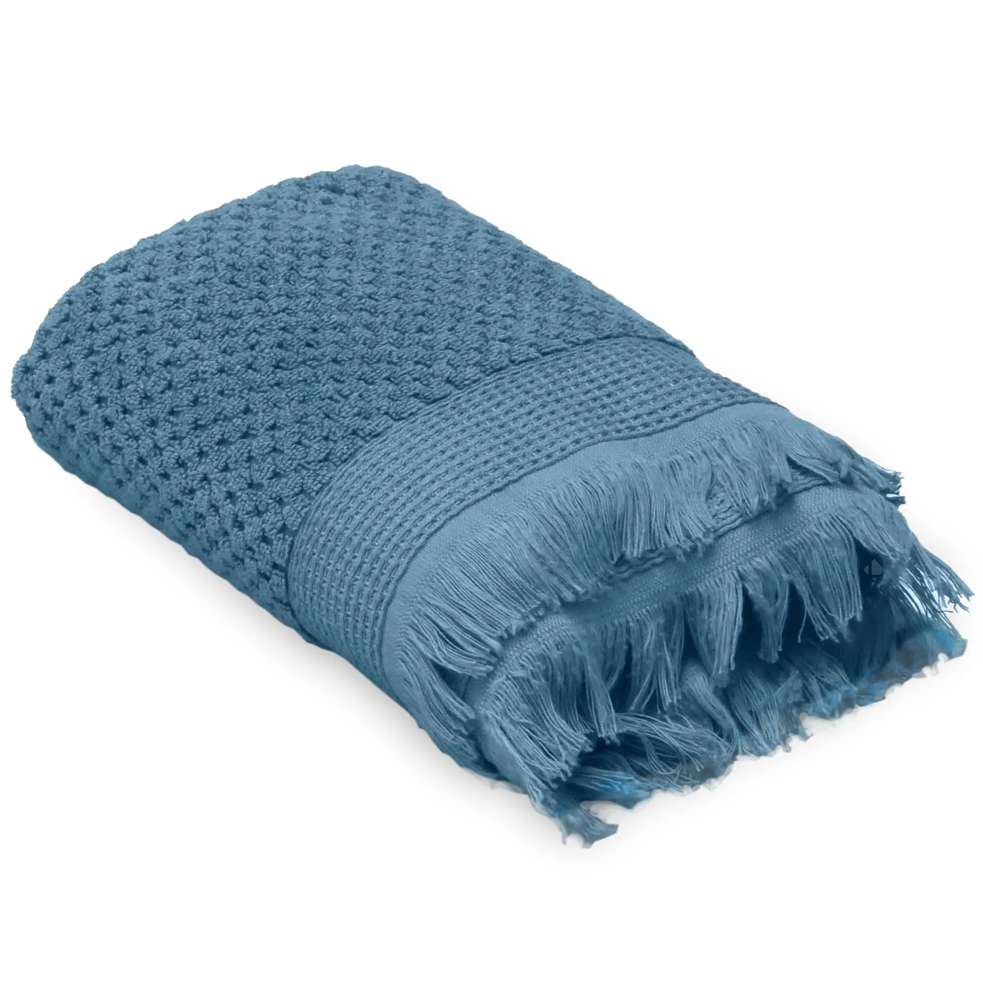 Serviette invité 30x50 cm TETHYS micro-coton bleu Orage