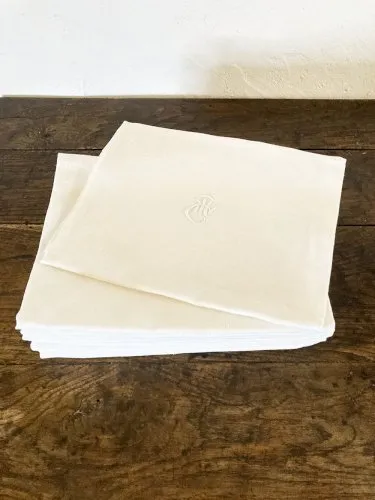 12 serviettes anciennes damassées et monogrammées