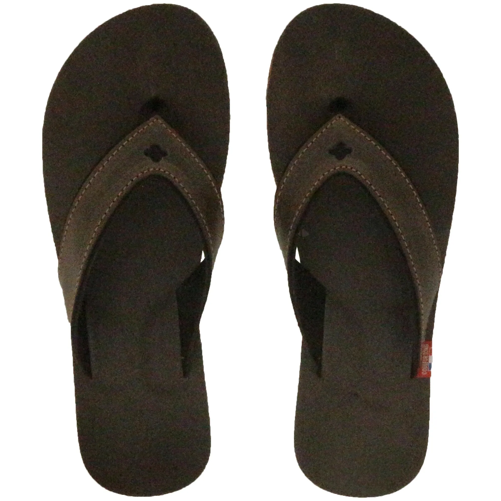 Tong bride large en cuir SPERONE 38/39 marron Chocolat et orange