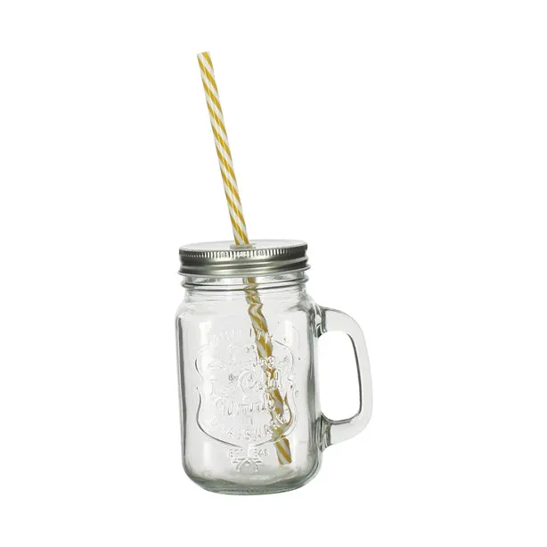 MUG EN VERRE 450ML AVEC
PAILLE PLASTIQUE
RÉUTILISABLE