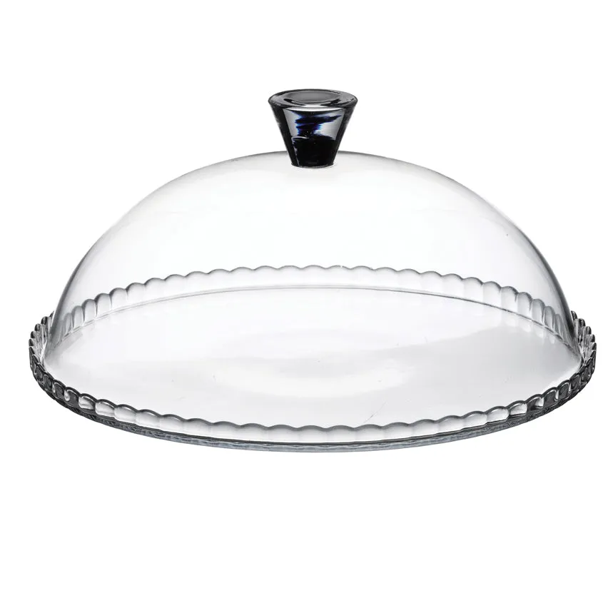 PLAT A TARTE BAS 32CM +
CLOCHE EN VERRE TRANSPAR