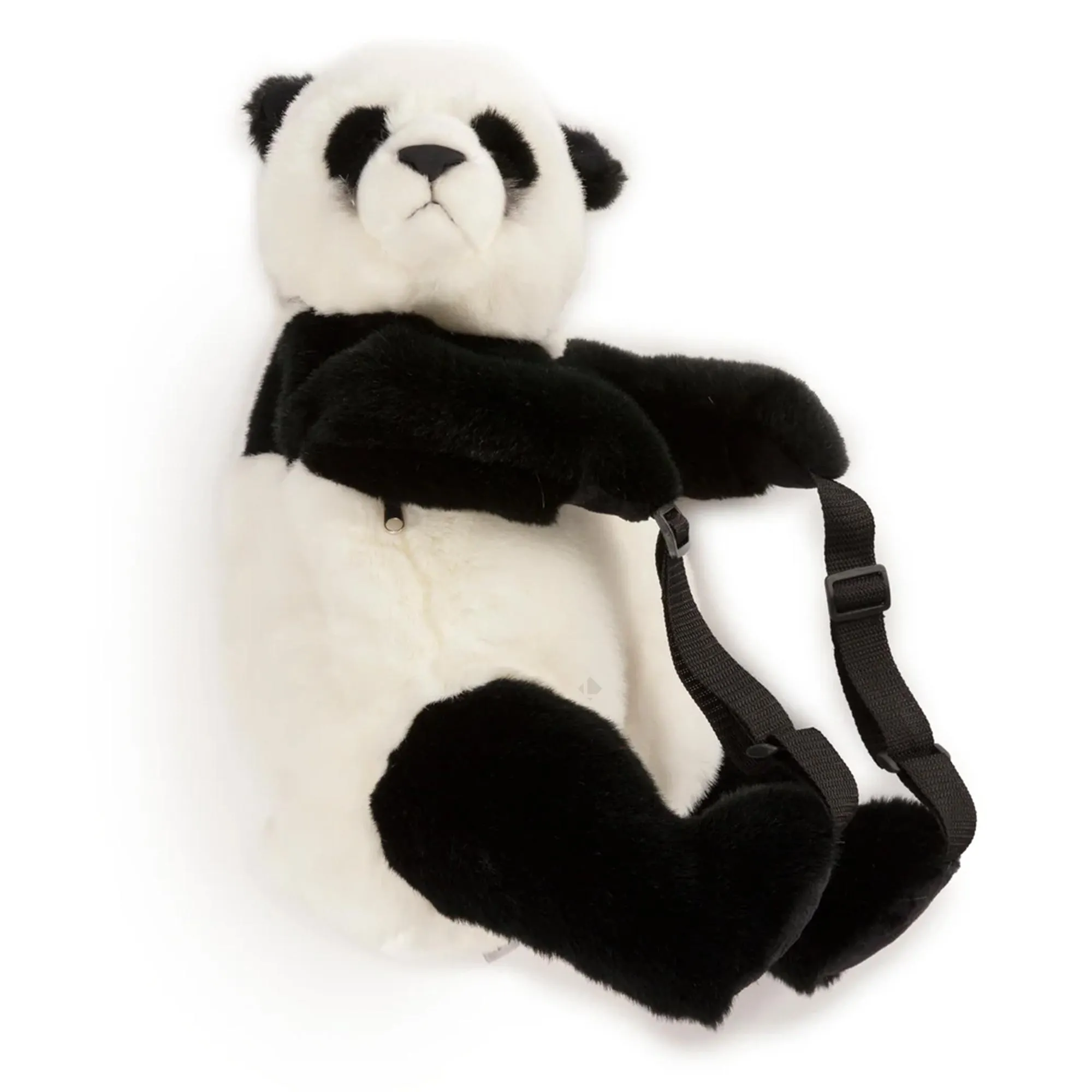 Sac à dos en acrylique 40x47 cm collection SOFT ANIMALS panda noir et blanc