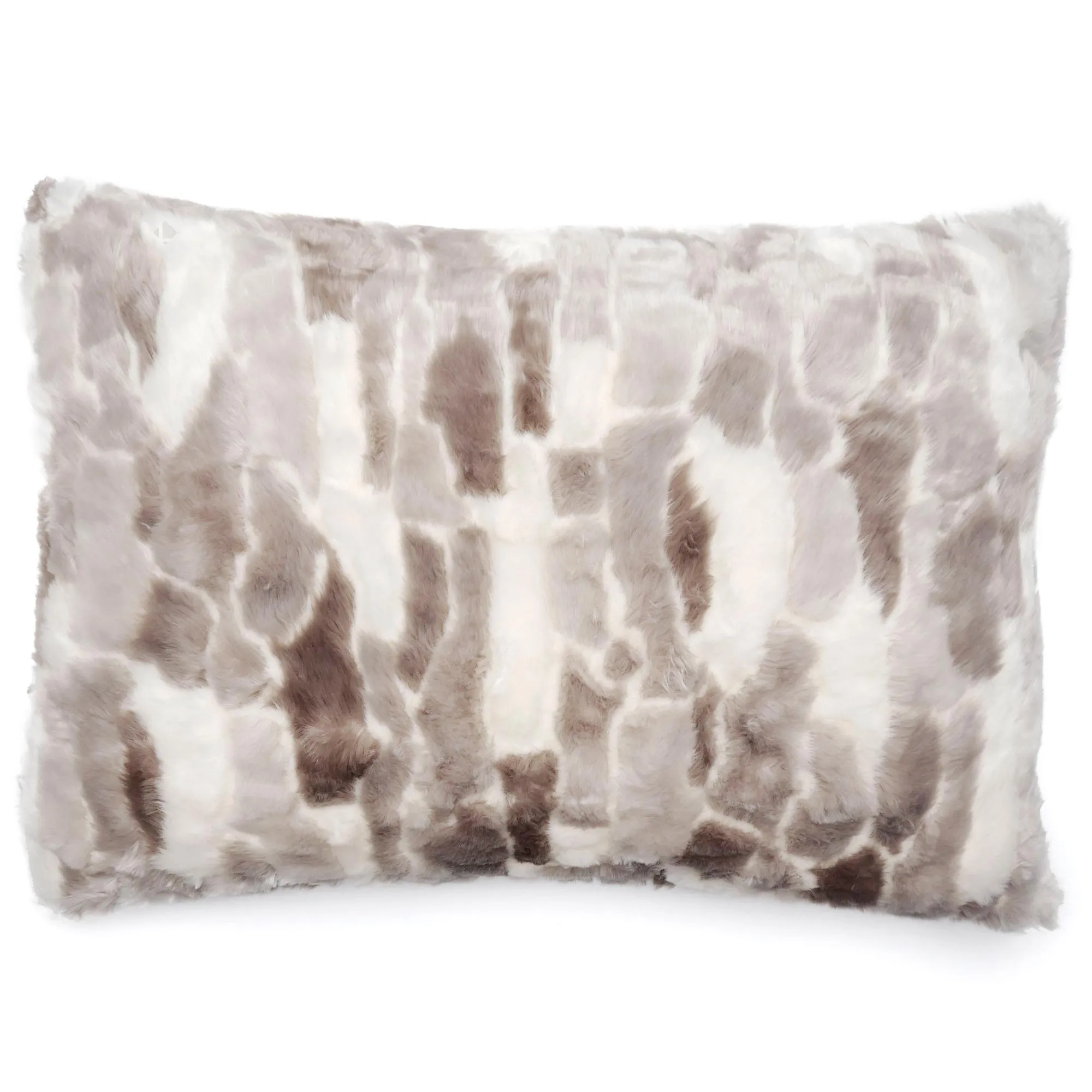 Coussin 55x75 cm LYNX fausse fourrure doublée velours Beige