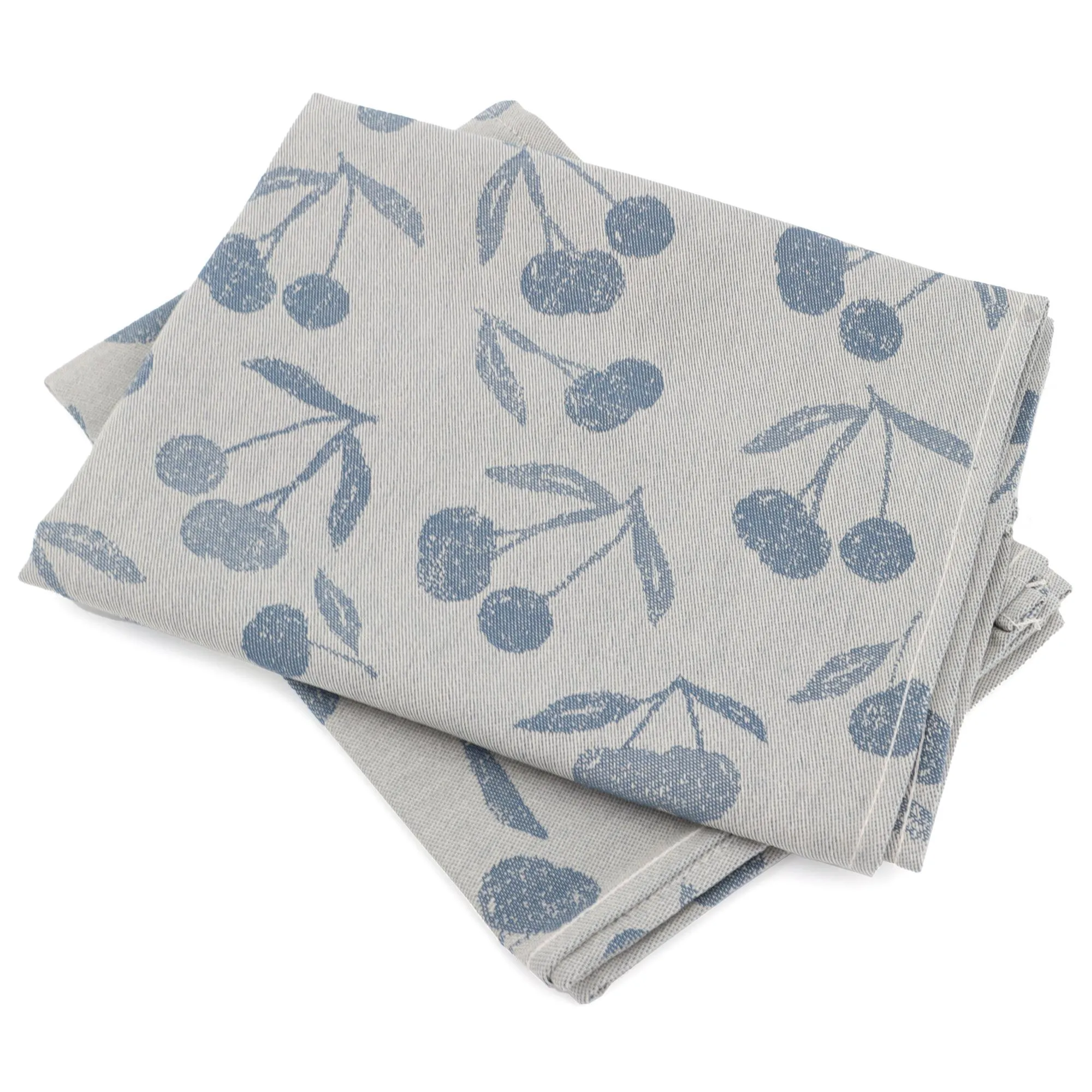 Lot de 2 torchons de cuisine toile 50x70 cm coton BING bleu