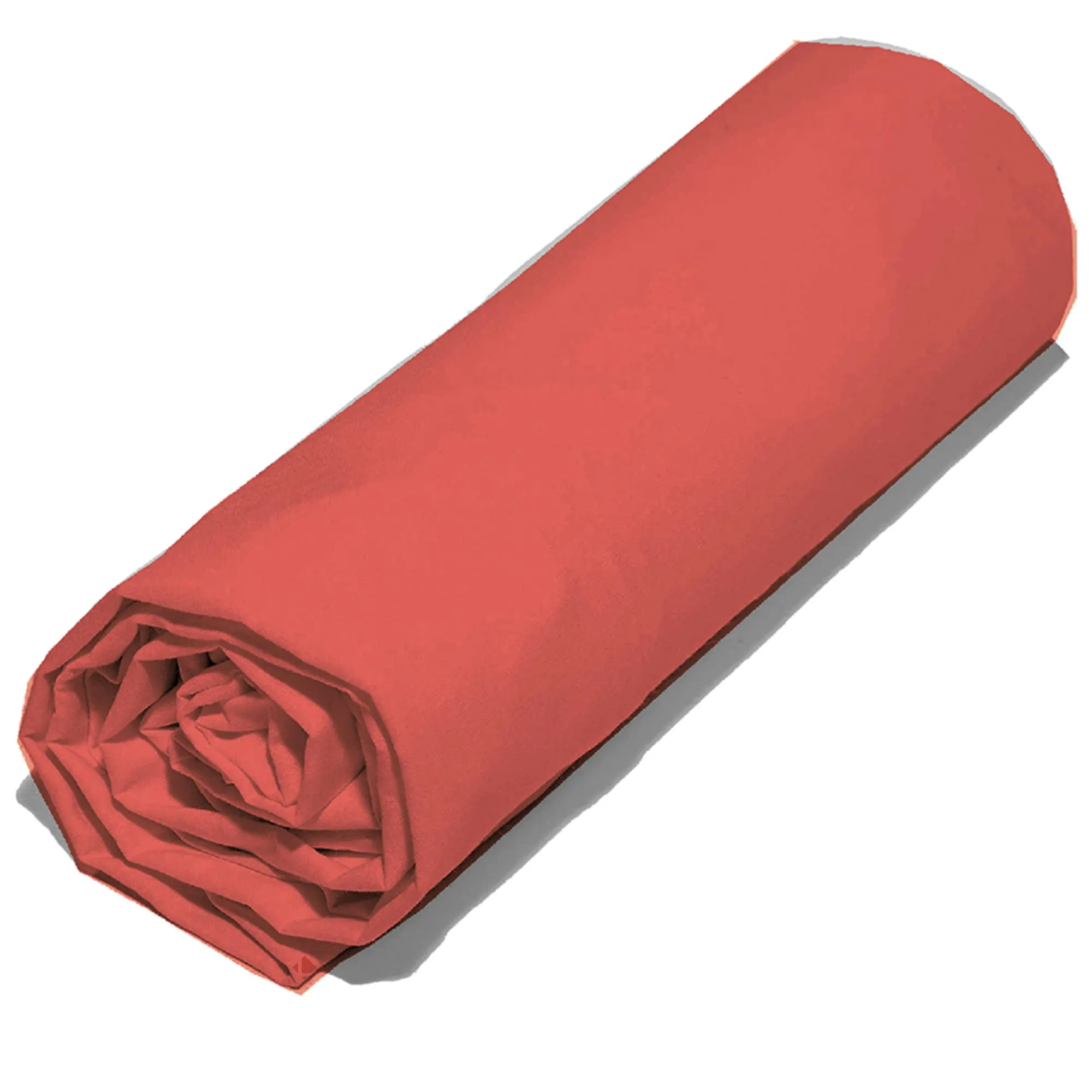 Drap housse 140x190 cm satin de coton SAPRI rouge sienne
