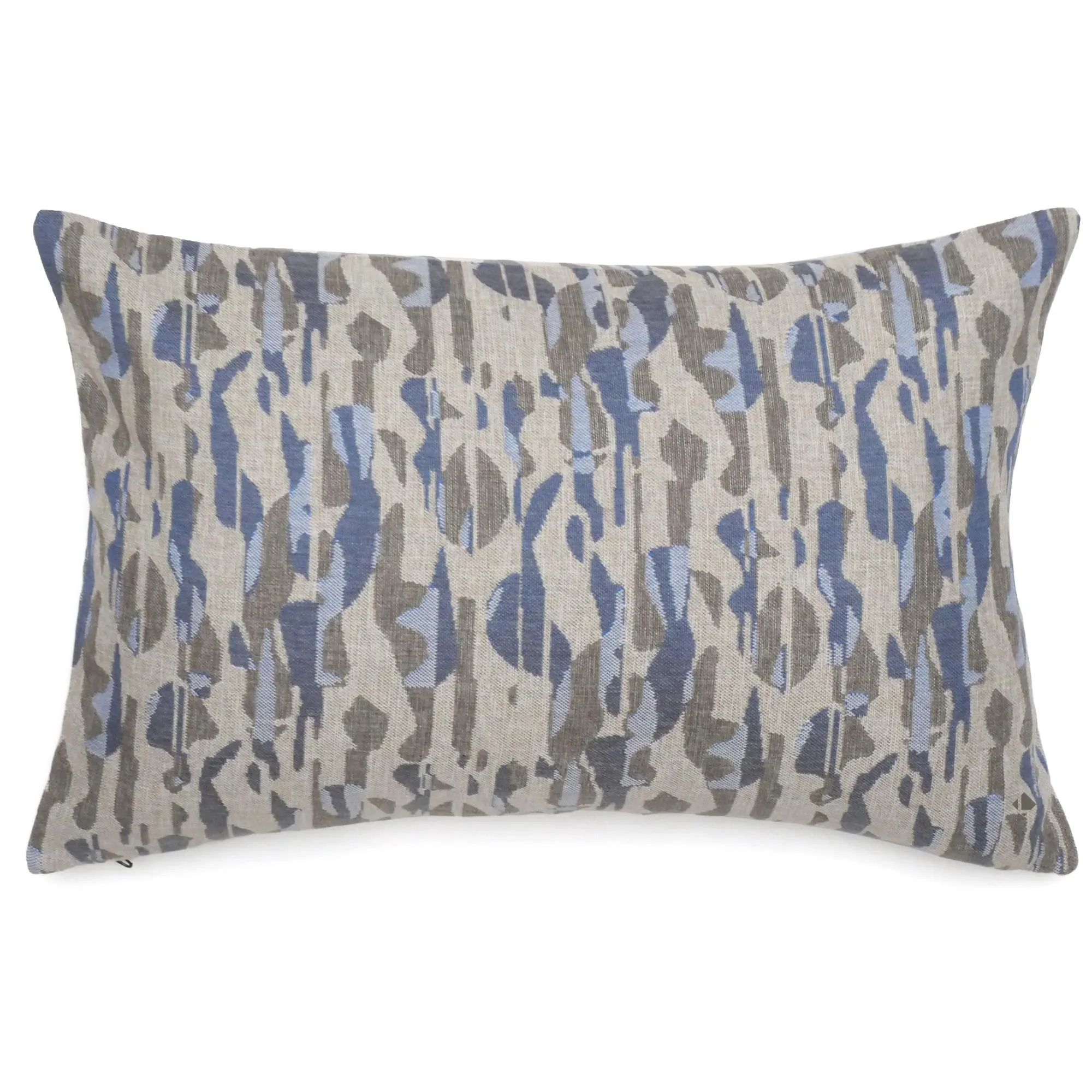 Housse de coussin 40x60 cm collection KALYMNOS tissu oléfine bleu topaze