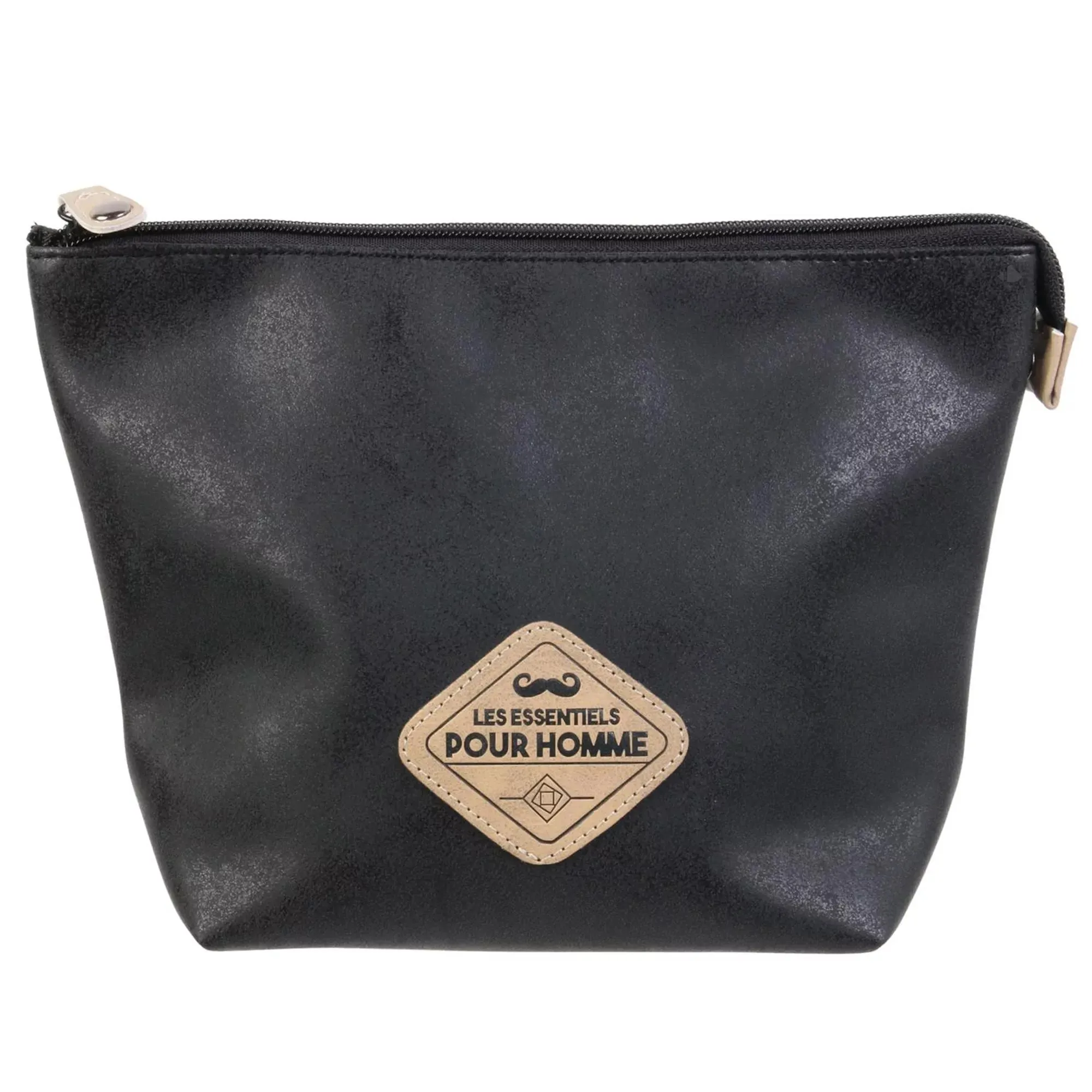 Trousse de toilette 23x17x9.5 cm motif moustache collection GENTLEMAN noire
