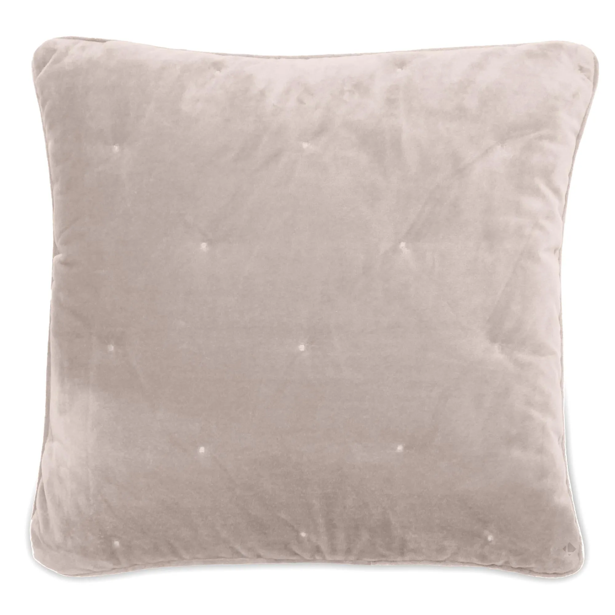 Housse de coussin 45x45 GIPSY velours piquage points brodés blanc Naturel