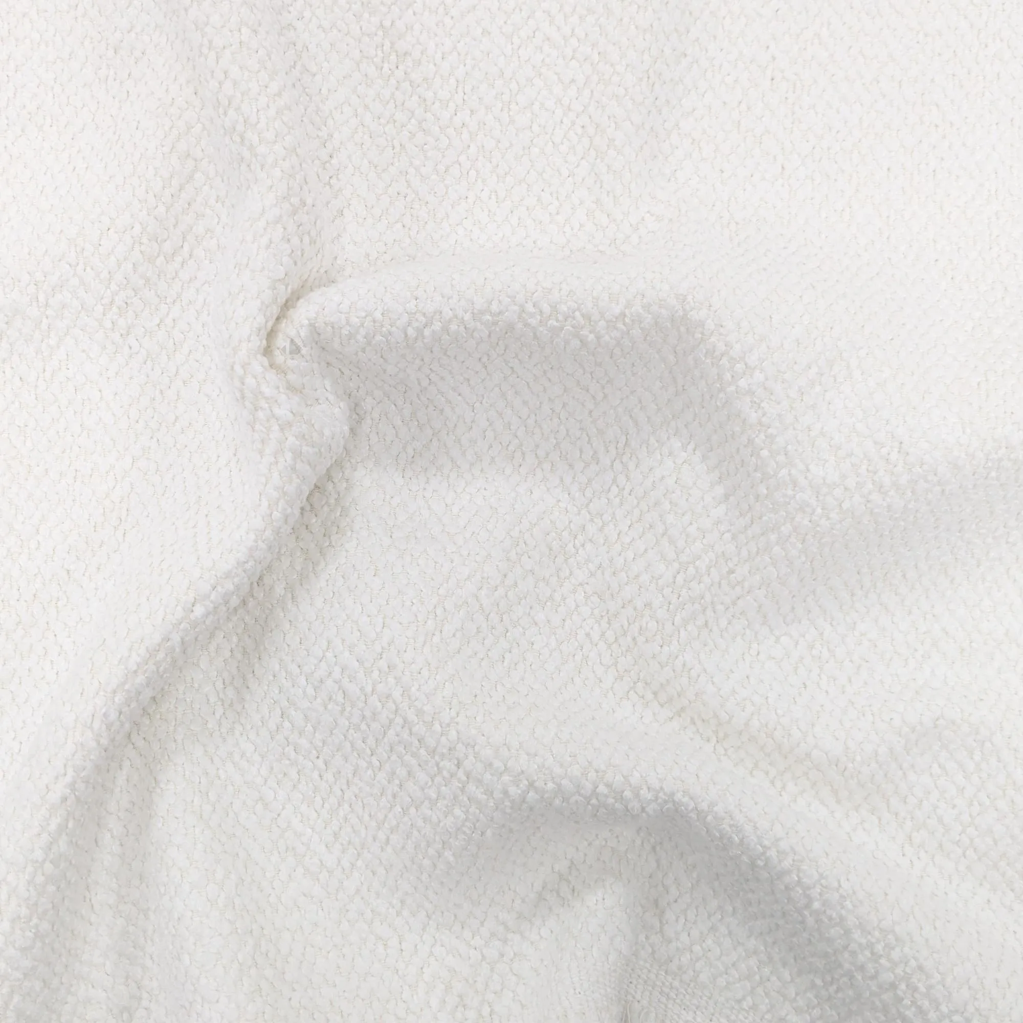 Tissu uni jacquard polyester BOUCLETTE 540 g/m² gris écru