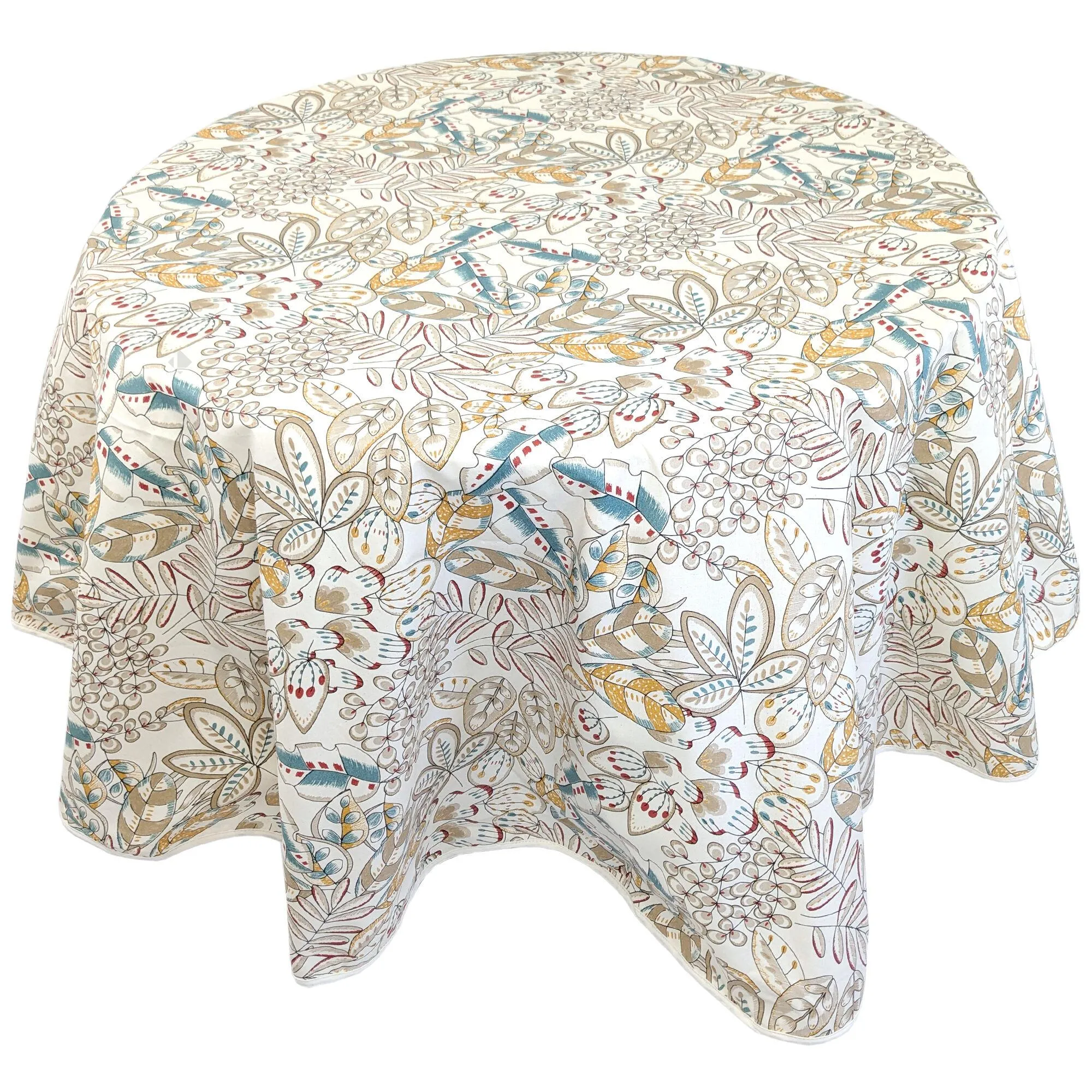 Nappe ronde 170 cm KIM écru Naturel 100% coton + enduction acrylique