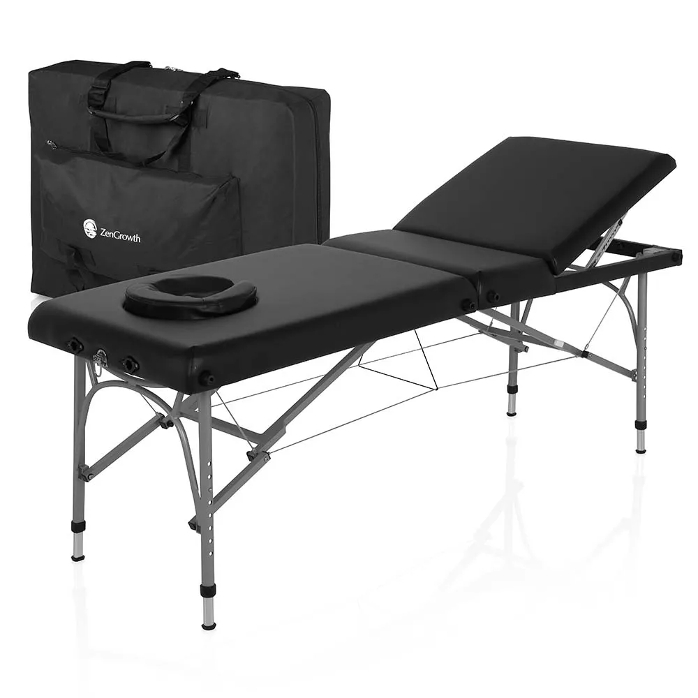 ZENGROWTH Table de massage pliante Athlete Noir 63.5cm