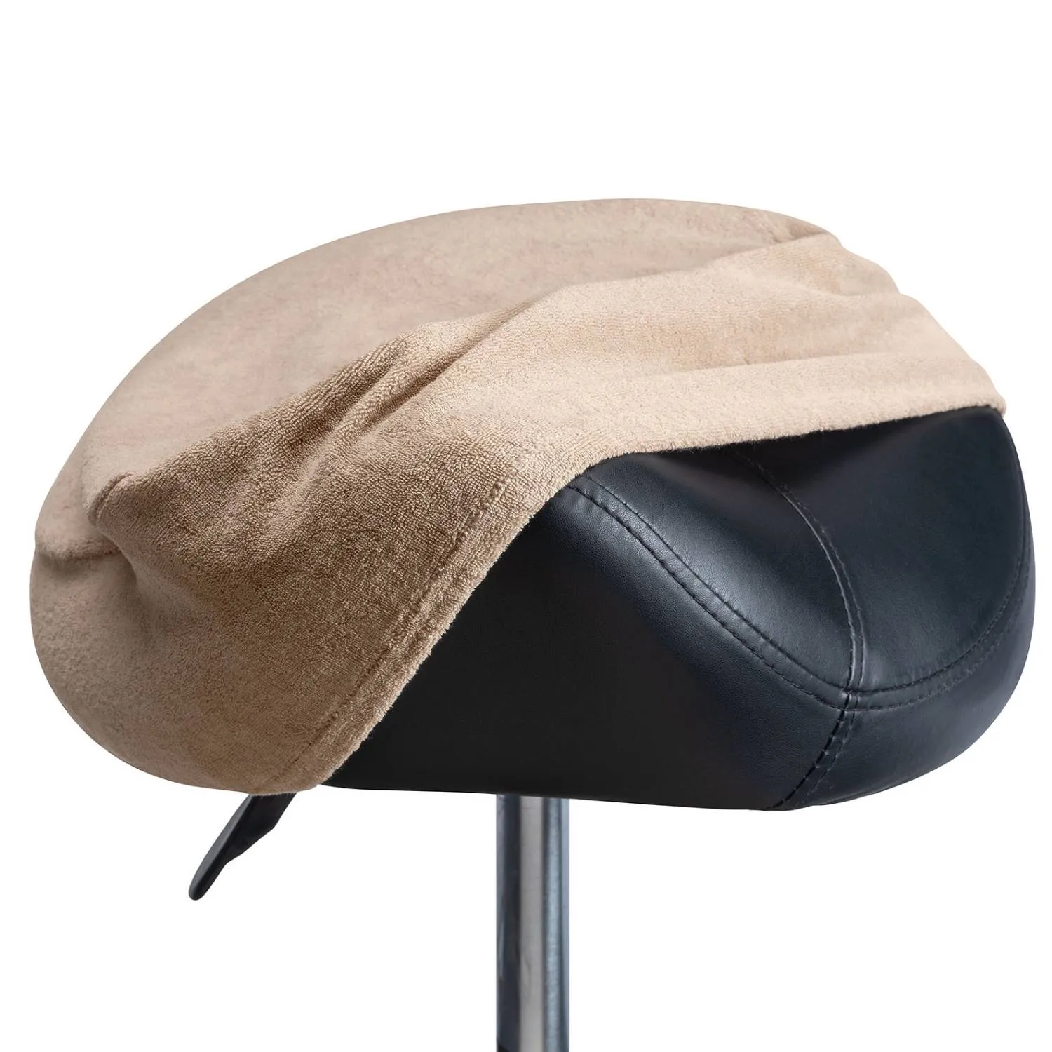 Housse en éponge pour tabouret rond ou selle marron clair