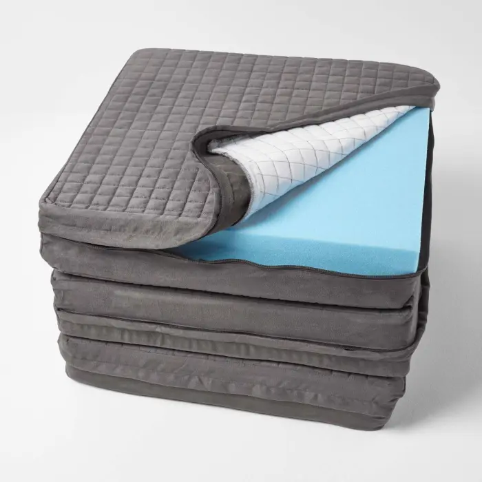 Housse de coussin en suédine pour coussin pour canapé 3 places, Gris