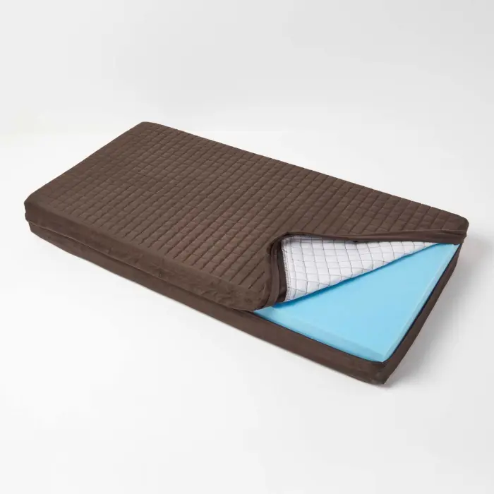 Housse de coussin en suédine pour coussin pour canapé 2 places, Chocolat