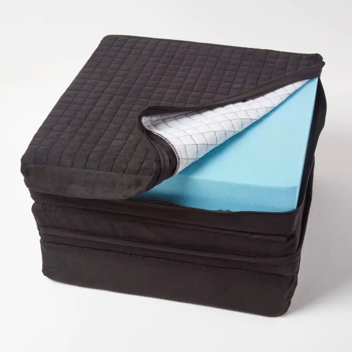 Housse de coussin en suédine pour coussin pour canapé 3 places, Noir