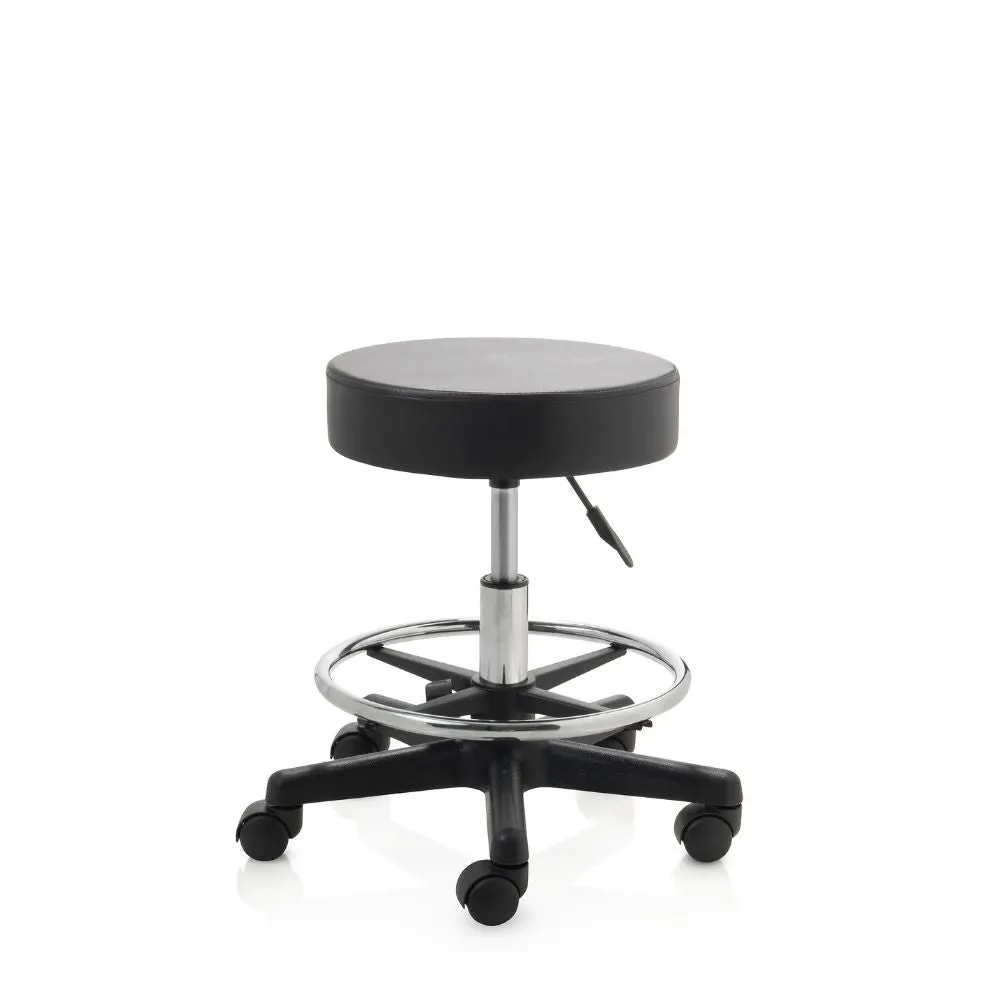 ZenGrowth Tabouret noir avec structure en plastique avec anneau de pied