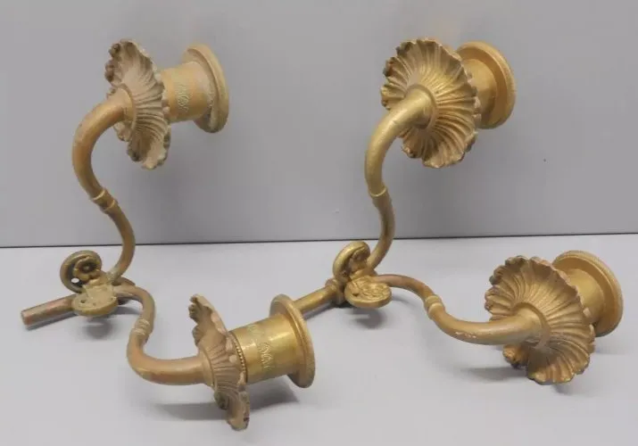 -2 ANCIENNES PAIRES BRAS APPLIQUES de PIANO en BRONZE A DETOURNER de GRENIER D