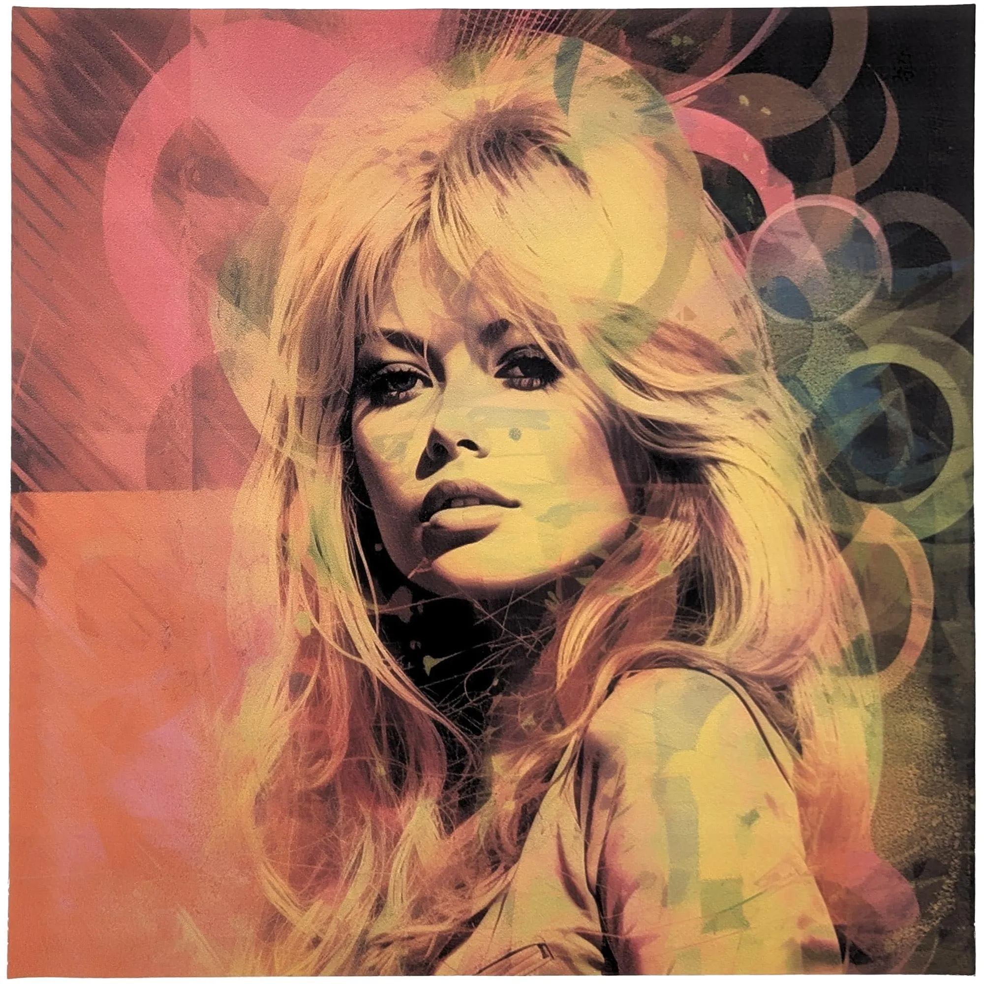 Carré de tissu similicuir 44x44 cm KARIA personnage Bardot jaune