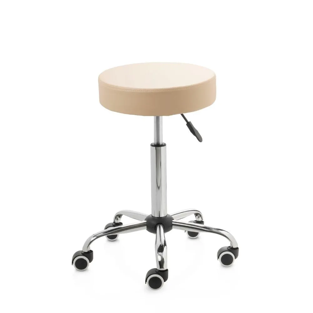 ZenGrowth Tabouret beige avec structure chromée sans anneau de pied