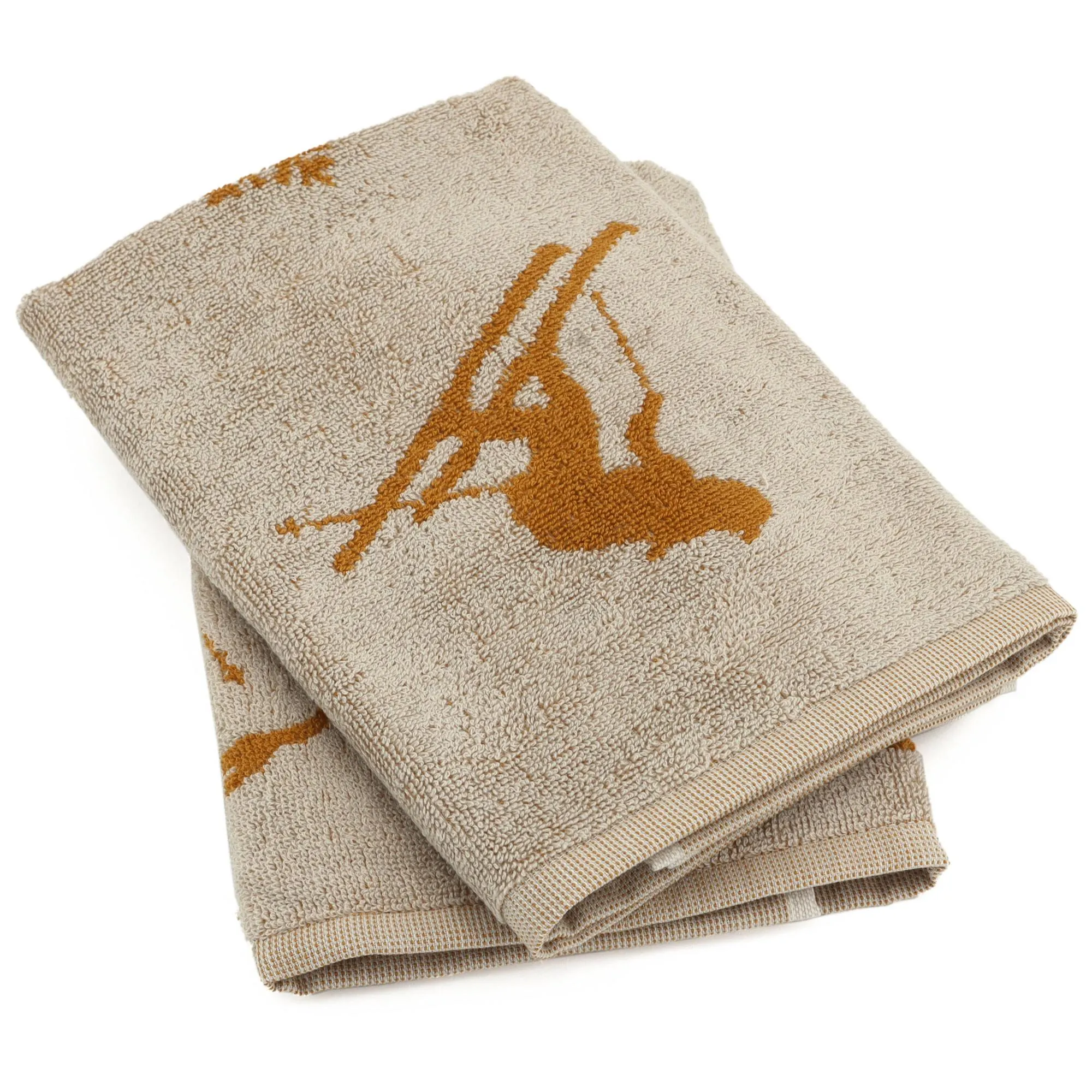 Lot de 2 torchons de cuisine éponge 50x50 cm coton SKI jaune