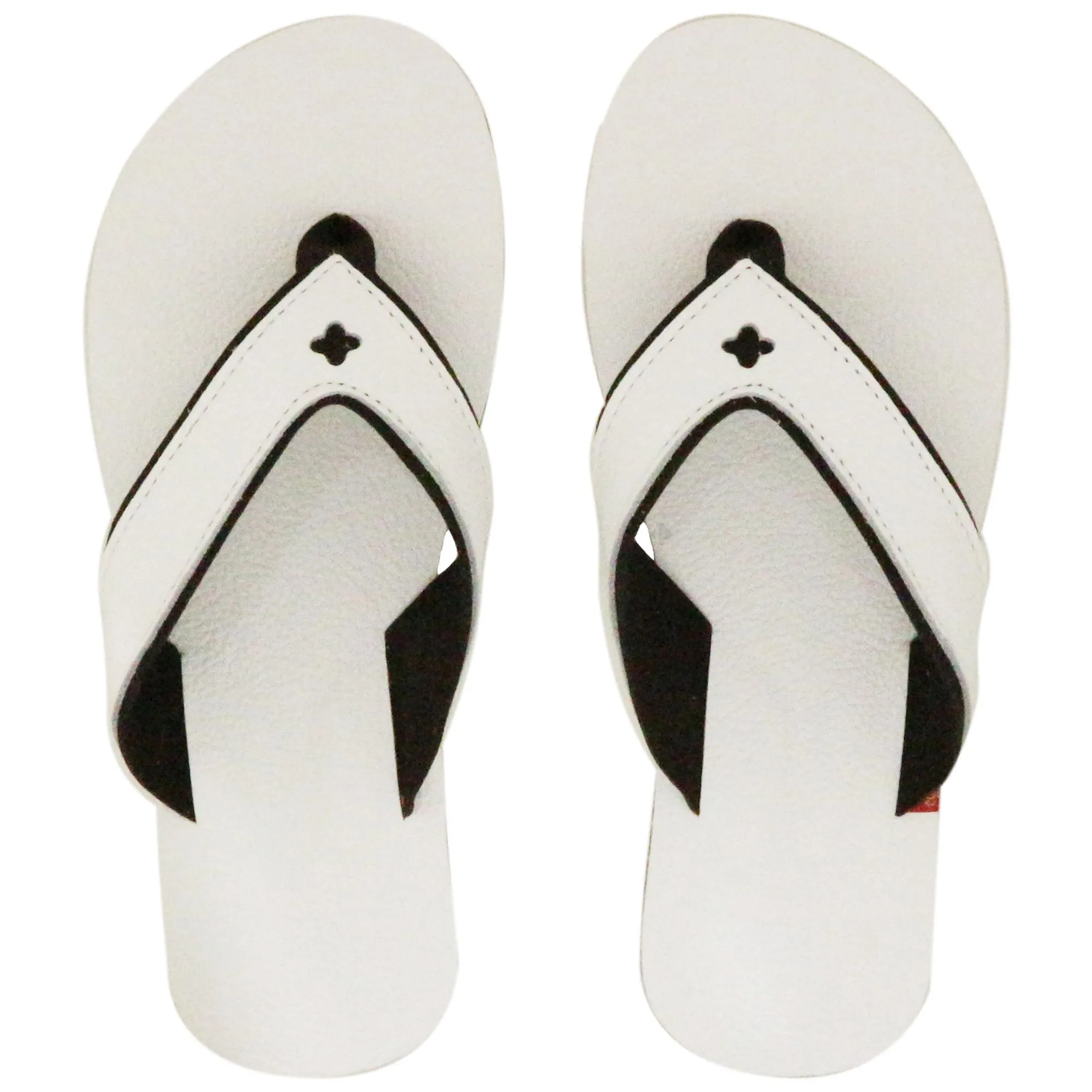 Tong bride large en cuir de la collection SPERONE taille 34/35 Blanc