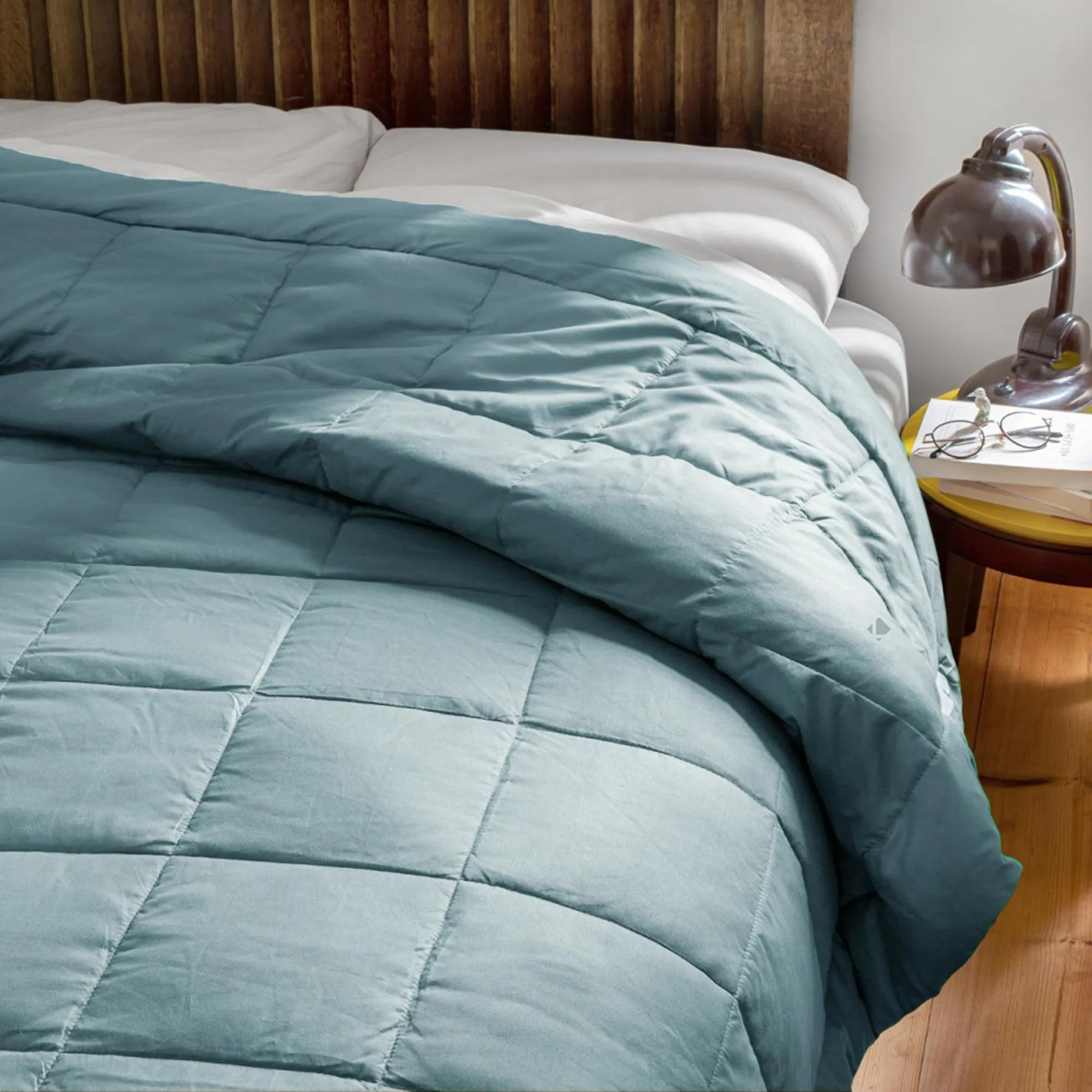 Dessus de lit polyester microfibre 160x240 cm LAZY bleu orage