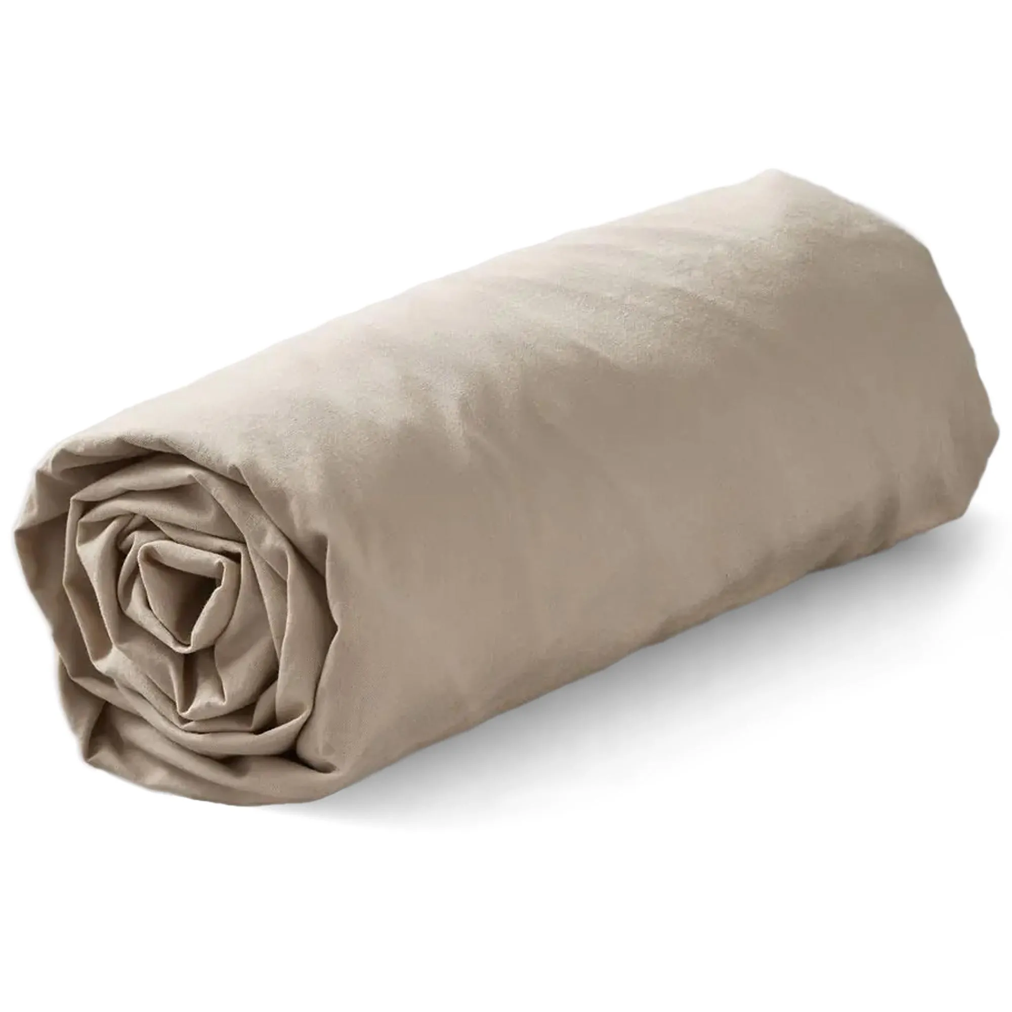 Drap housse 140x190 cm percale lavée PERKAL beige Epeautre bonnet 30