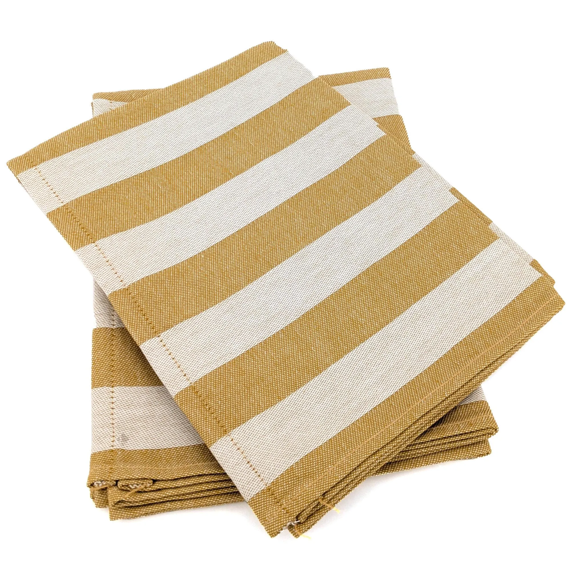 Lot de 2 torchons de cuisine toile 50x70 cm collection PAT EFFI jaune mimbre