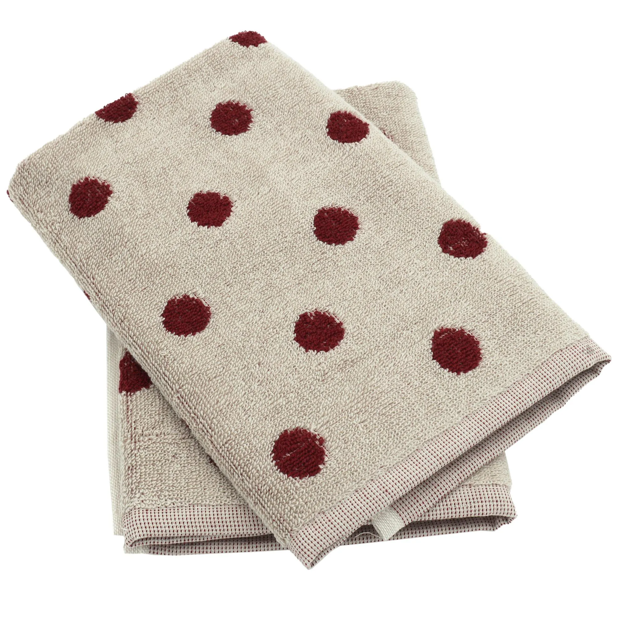 Lot de 2 torchons de cuisine éponge 50x50 cm coton SPOT bordeaux