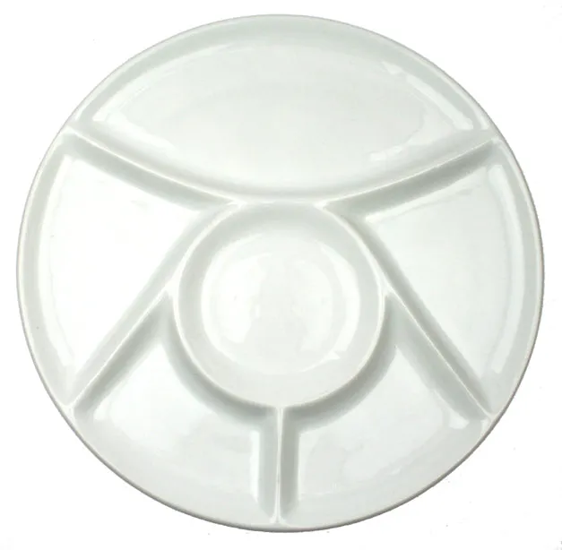 ASSIETTE À FONDUE 23CM
EN GRÈS BLANC
6 COMPARTIMENTS