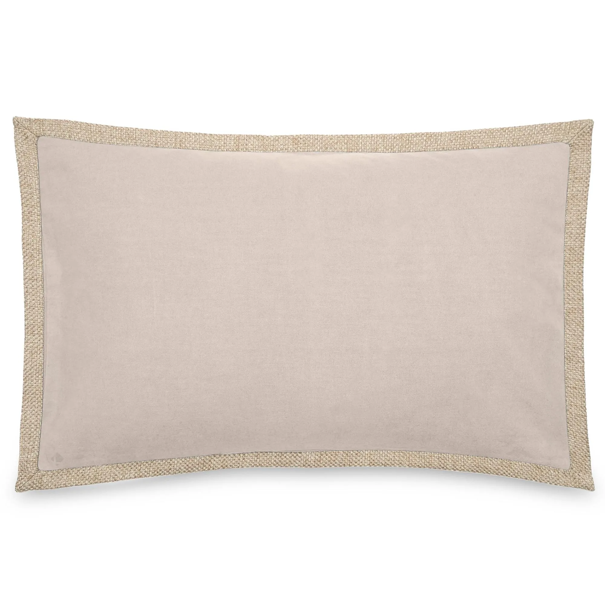 Housse de coussin coton et lin 40x60 cm LUZIA finition volant en jute beige ficelle