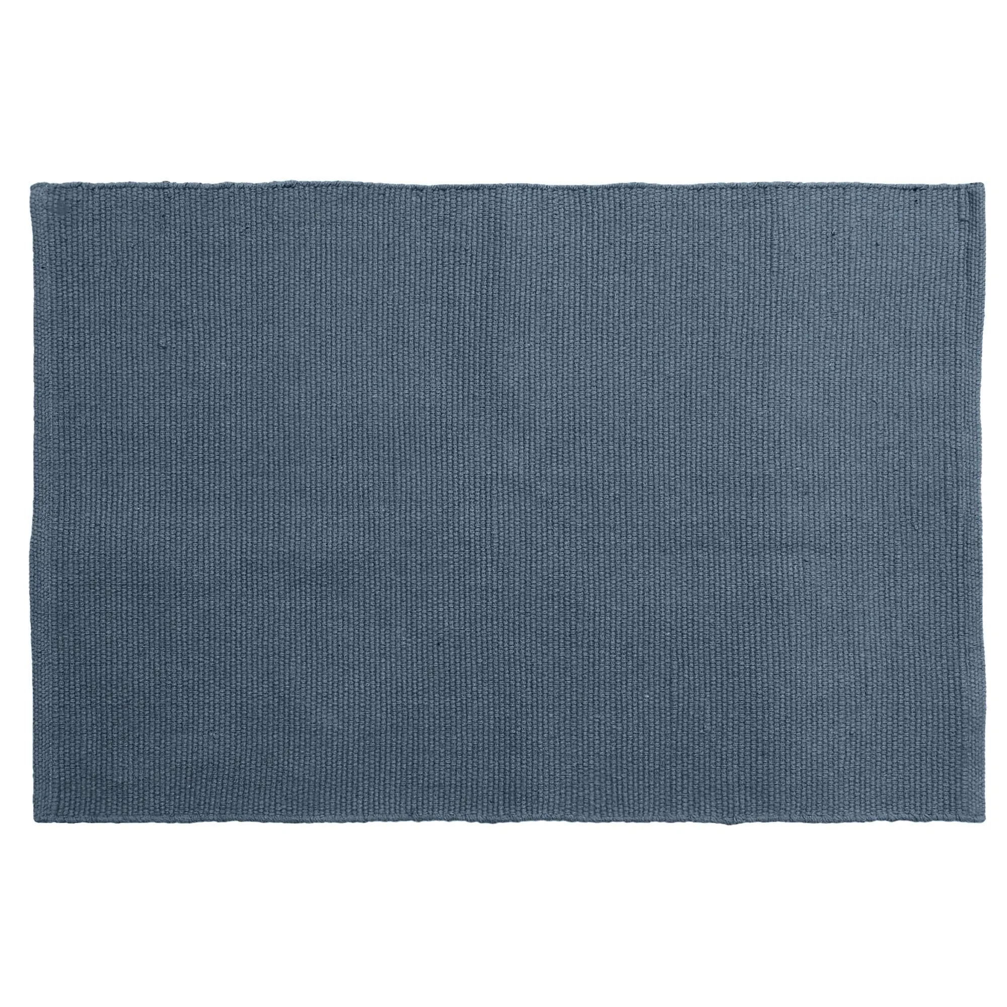 Tapis rectangulaire 60x90 cm pur coton collection MOOREA bleu ardoise