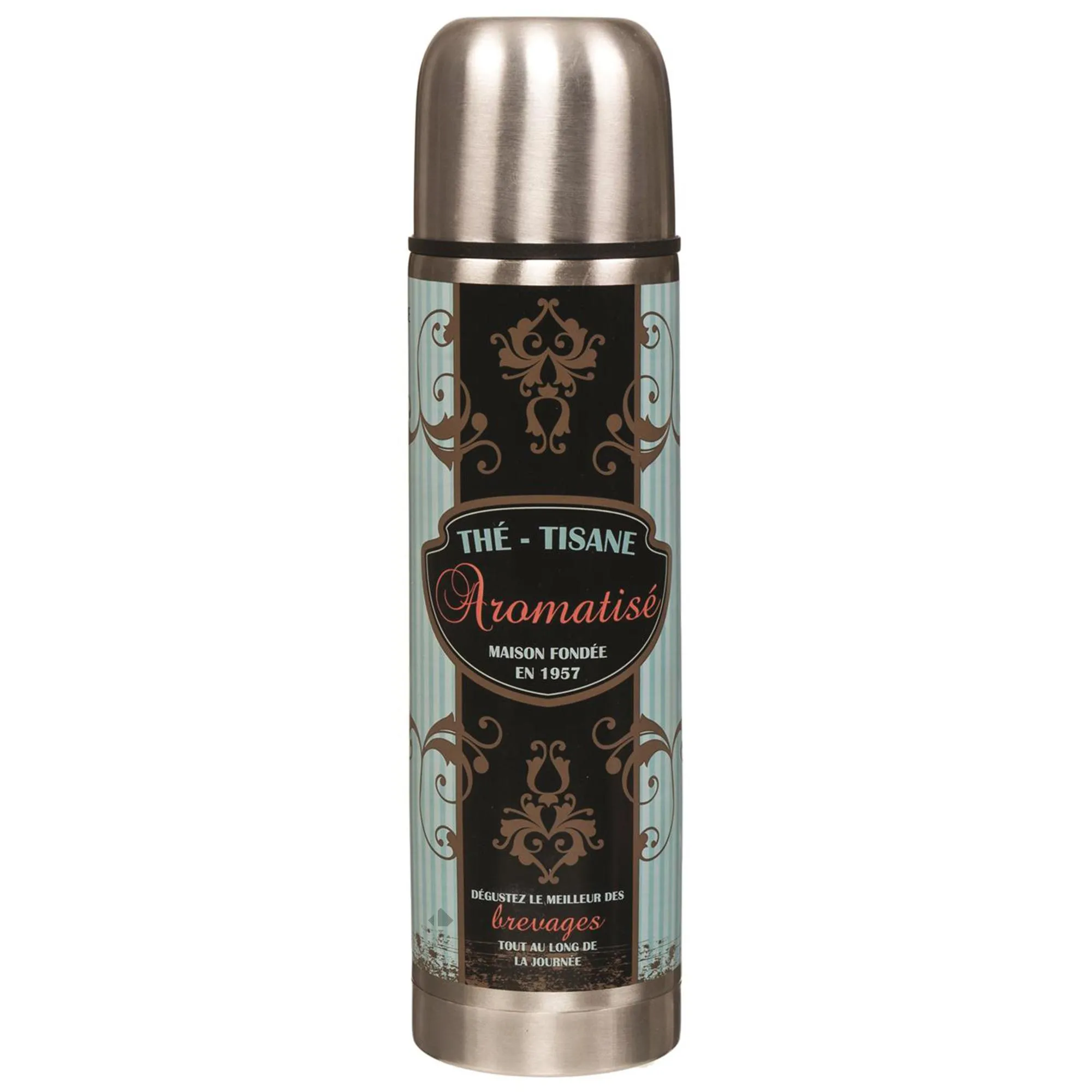 Bouteille isotherme 45cl collection LOUISE modèle "thé tisane" bleu