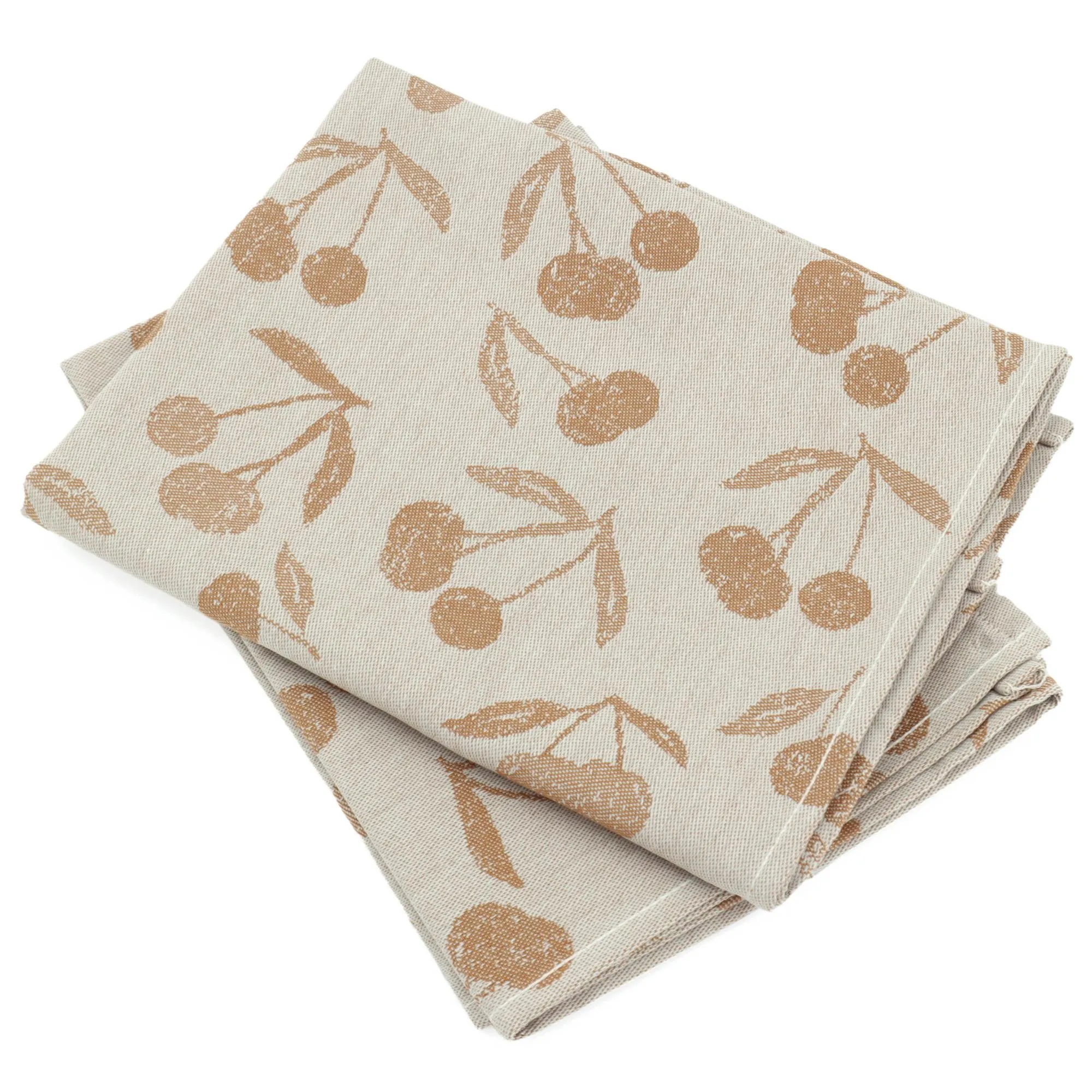 Lot de 2 torchons de cuisine toile 50x70 cm coton BING marron