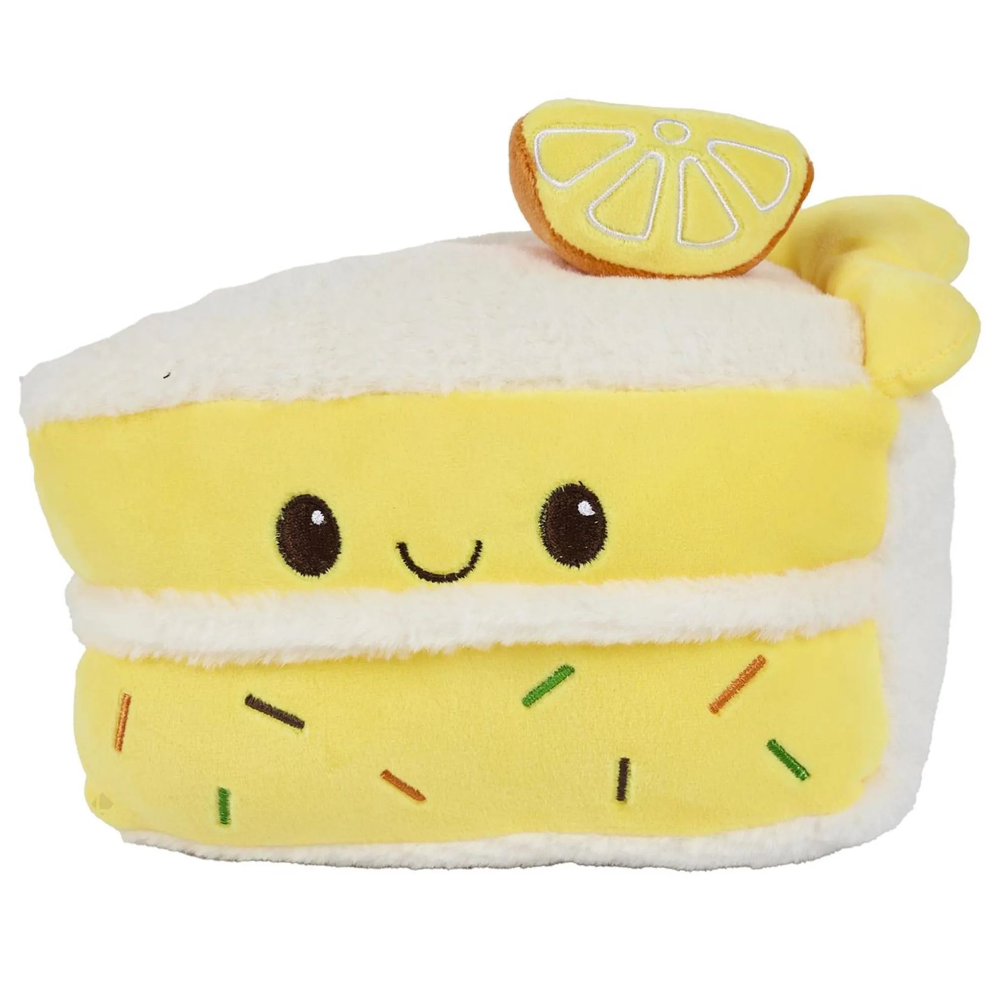 Peluche en polyester forme part de gâteau citron collection CAKE jaune