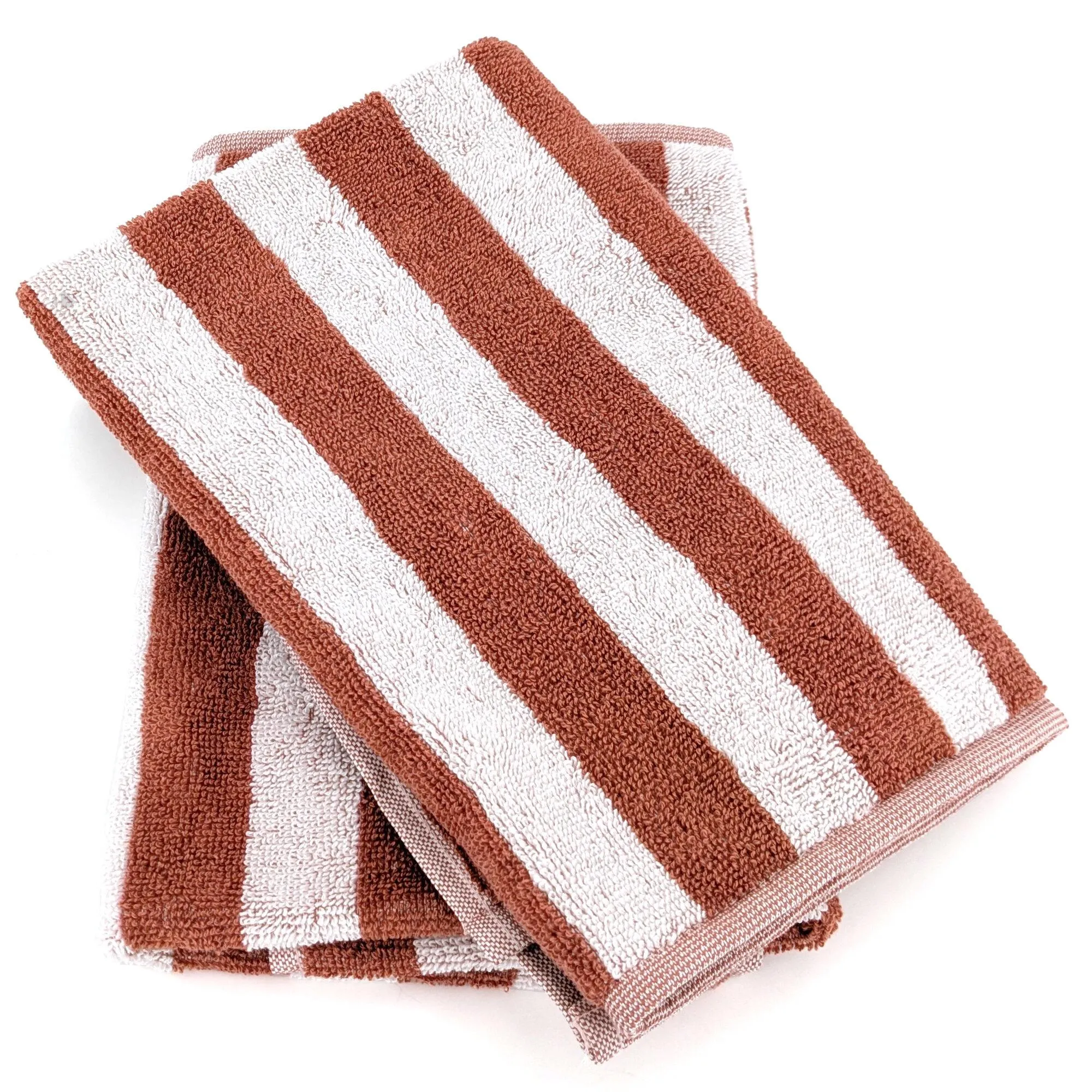 Lot de 2 torchons de cuisine éponge 50x50 cm collection PAT EFFI marron country