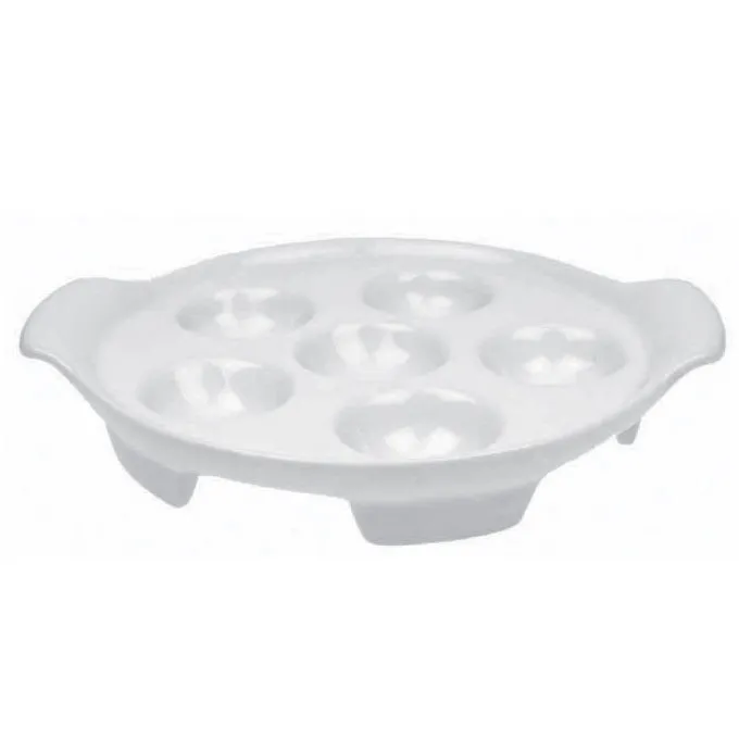 PLAT À ESCARGOT
6 TROUS EN GRÈS BLANC