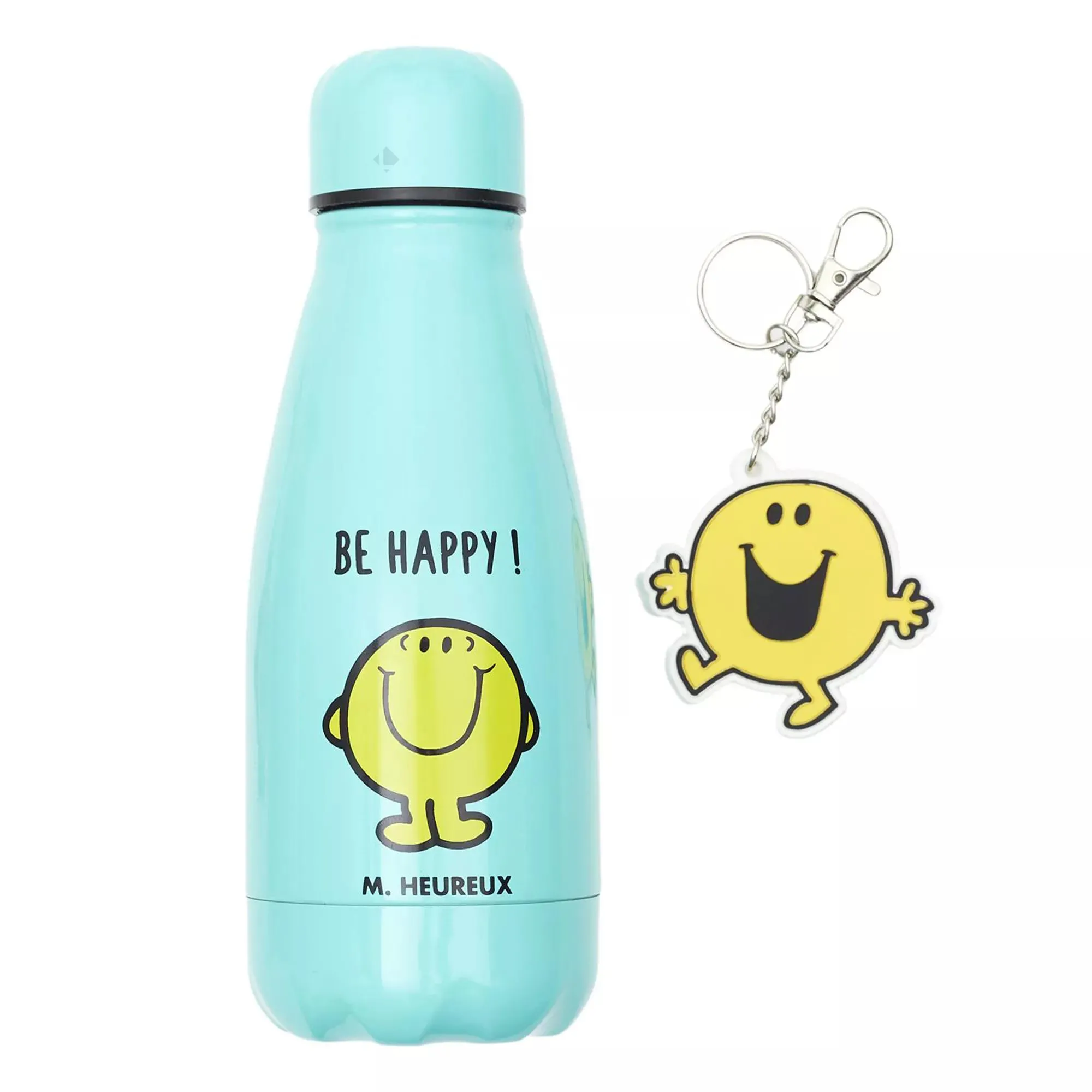 Coffret bouteille isotherme 26cl et porte clé MONSIEUR MADAME Monsieur Heureux