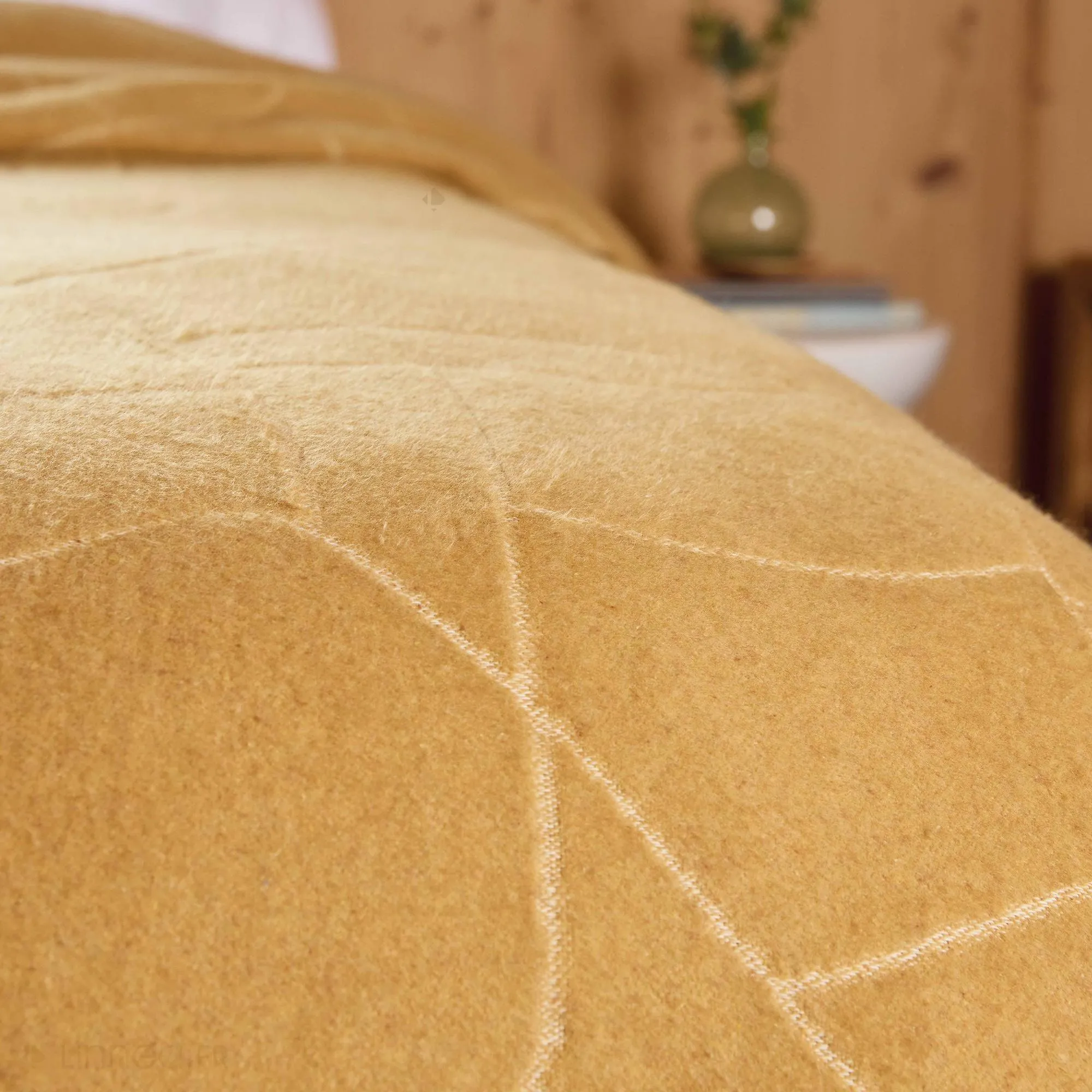 Couverture en laine mélangée 240x300 cm ATACAMA jaune ocre