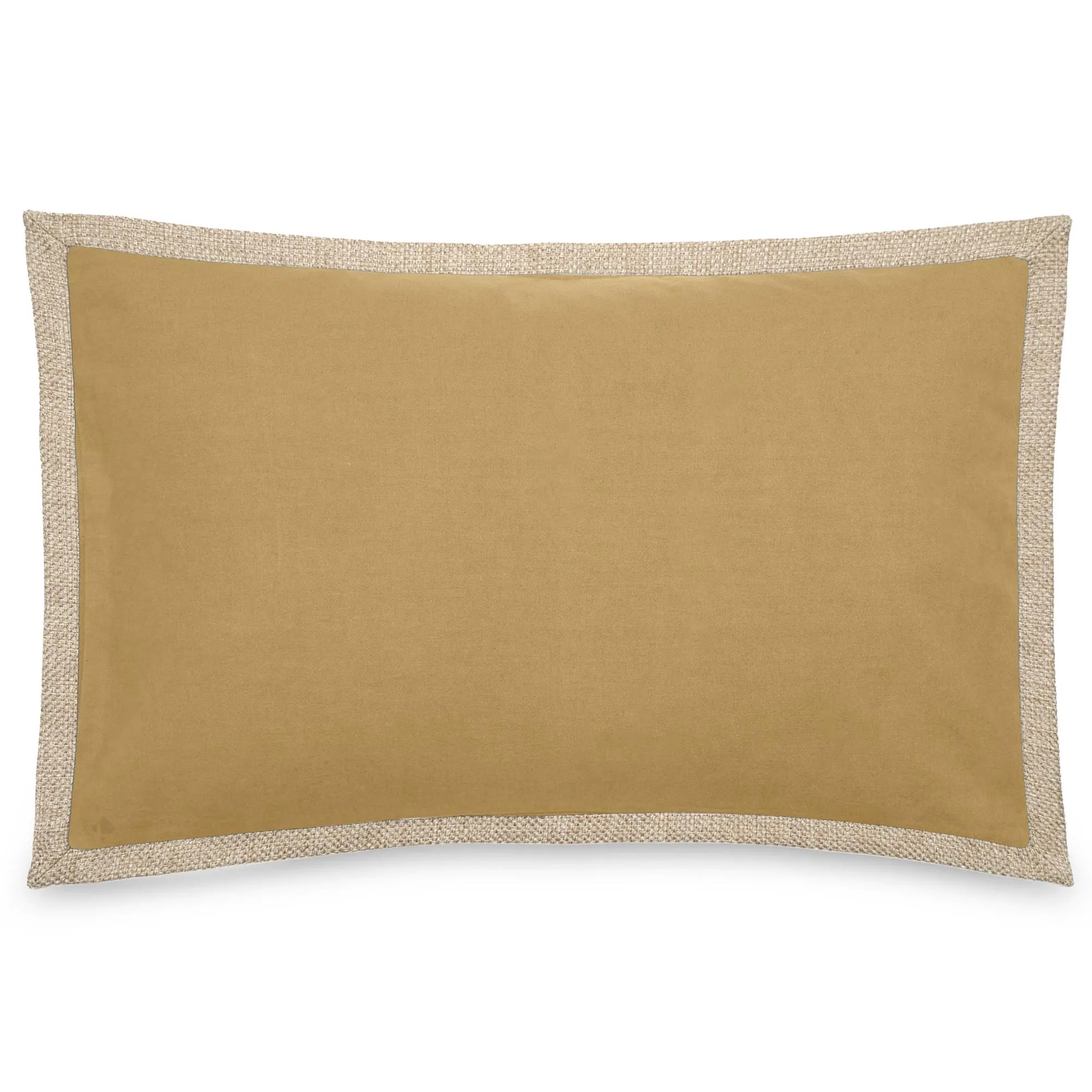 Housse de coussin coton et lin 40x60 cm LUZIA finition volant en jute jaune houblon