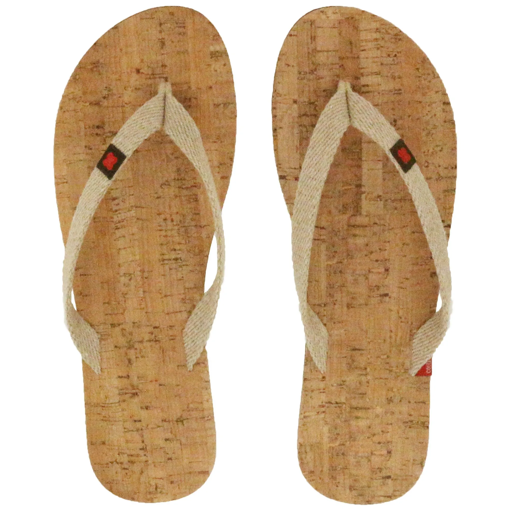 Tong en liège et bride en coton recyclé MOOREA 46/47 Ecru