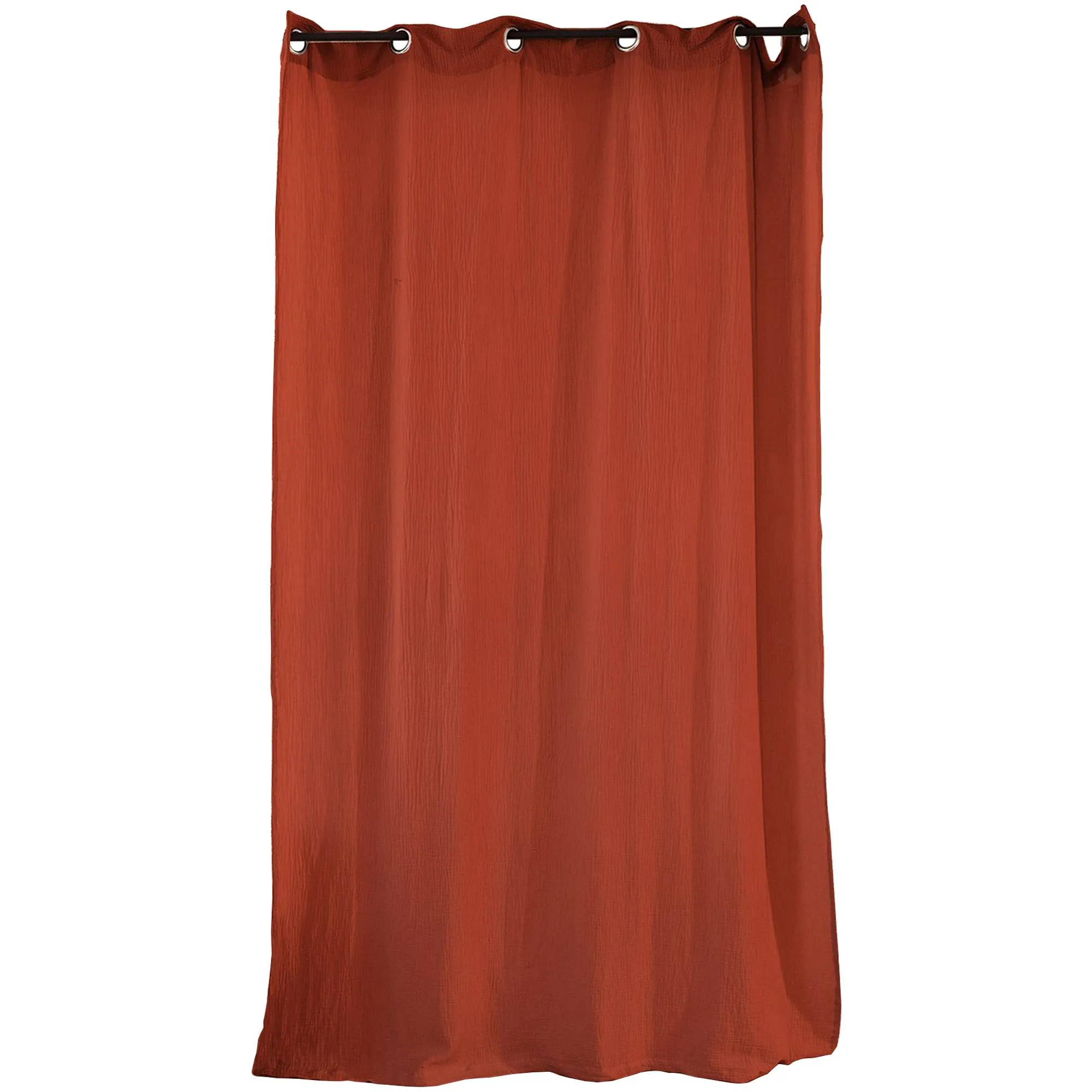 Rideau avec œillet 135X240 100% gaze de coton GAZGAZ rouge ocre