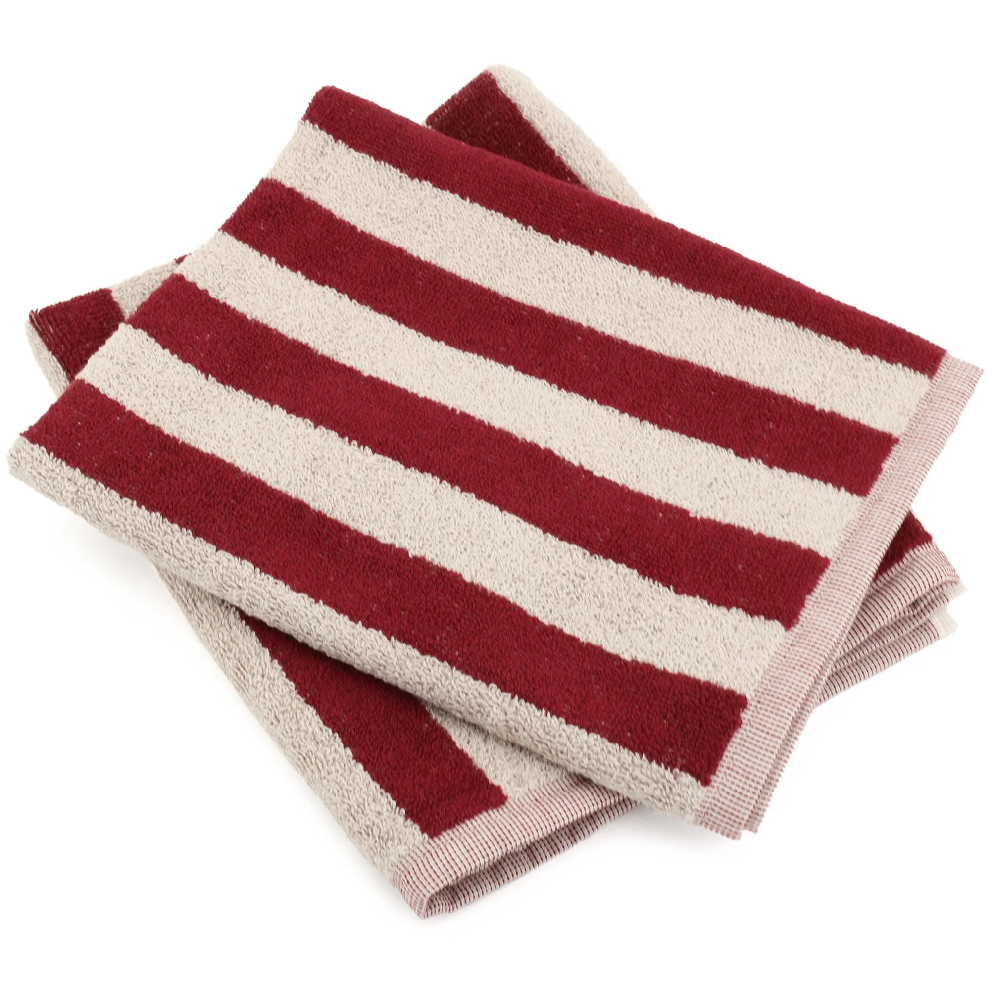 Lot de 2 torchons de cuisine éponge 50x50 cm coton PAT bordeaux