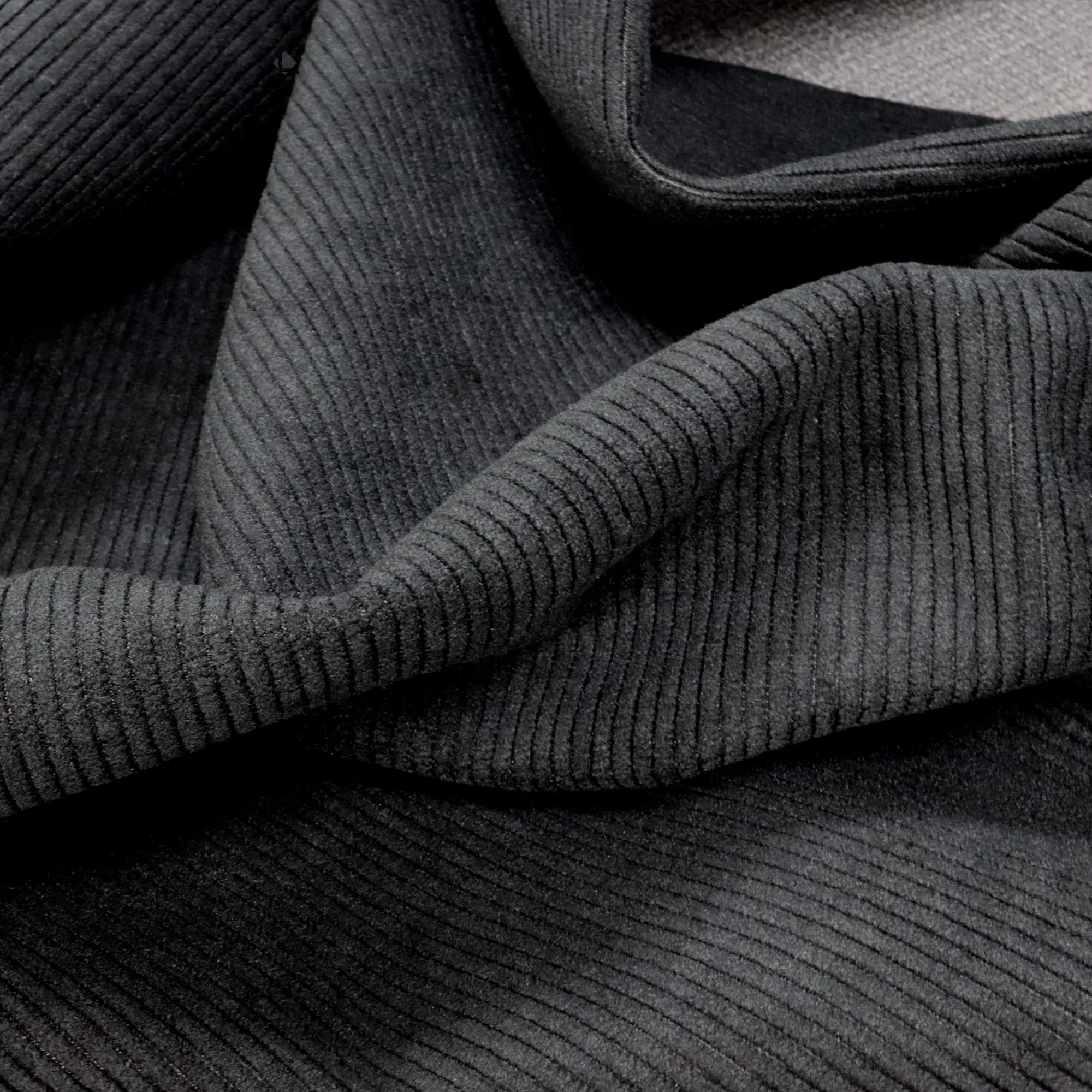 Tissu d'ameublement velours côtelé laize 140 cm STARSKY Noir