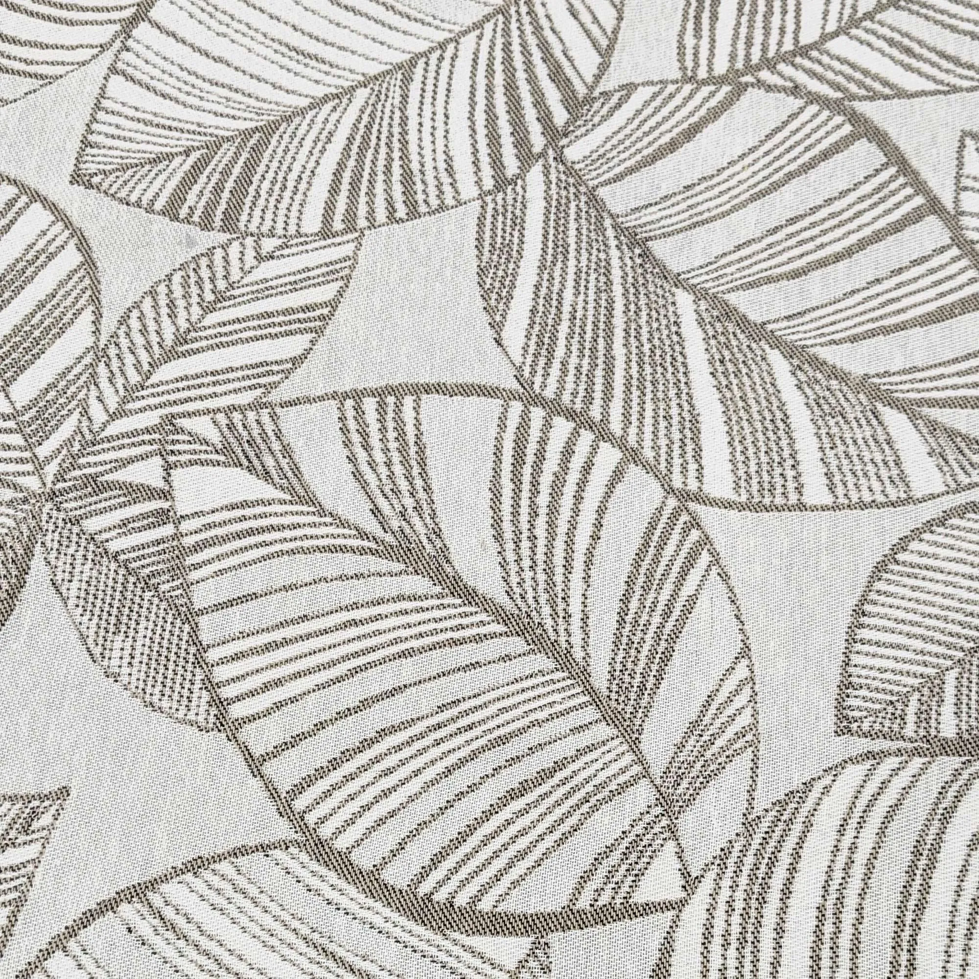 Tissu motif feuille coton jacquard MALIA jaune miel