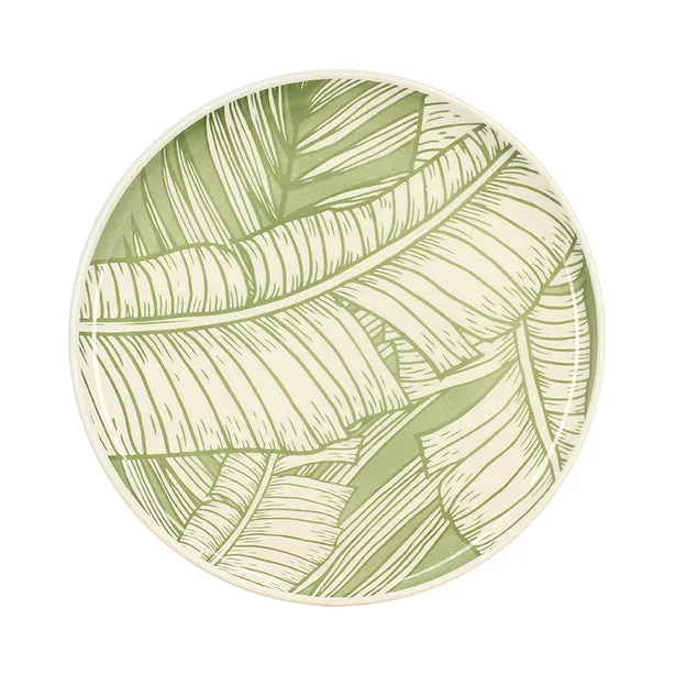 ASSIETTE PLATE LEAVES
26CM EN GRÈS VERT