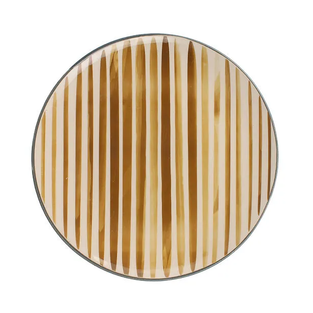 ASSIETTE PLATE HORIZON
26CM EN GRÈS BEIGE ET
MARRON