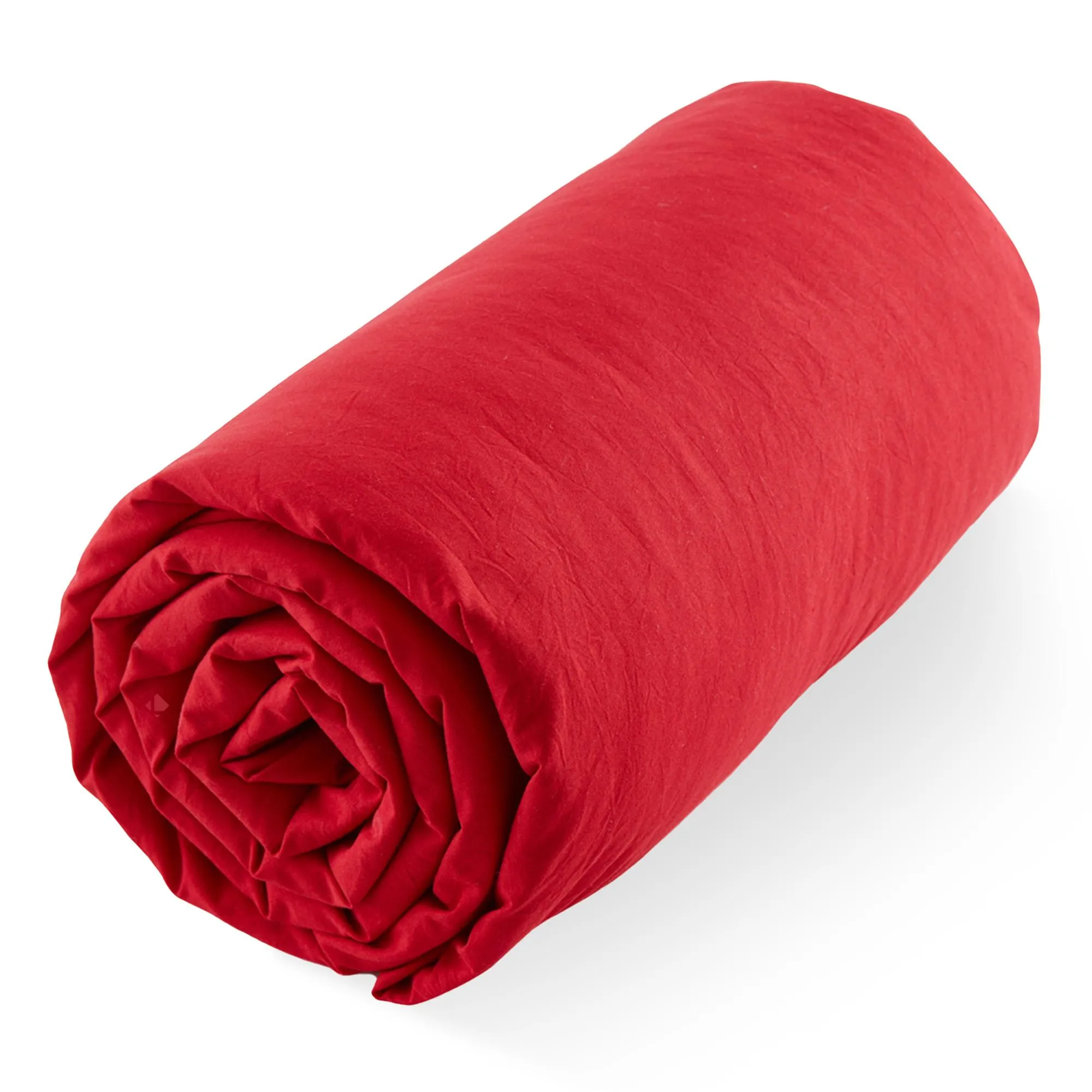 Drap housse 140x190 cm motif montagne collection VALLEE rouge montagne bonnet 30 cm