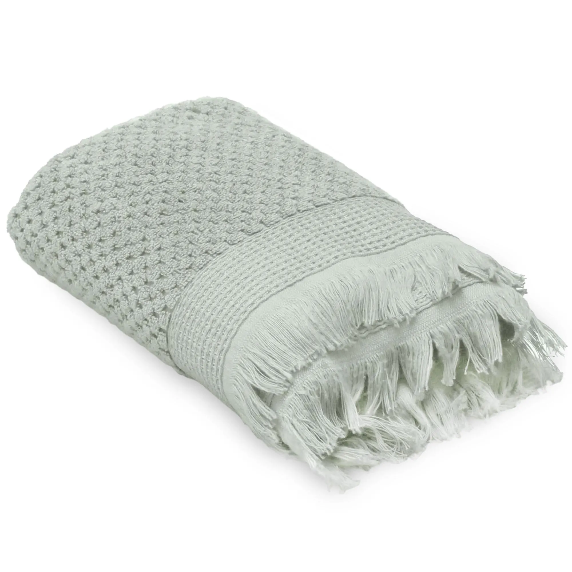 Serviette invité 30x50 cm TETHYS micro-coton vert Lichen